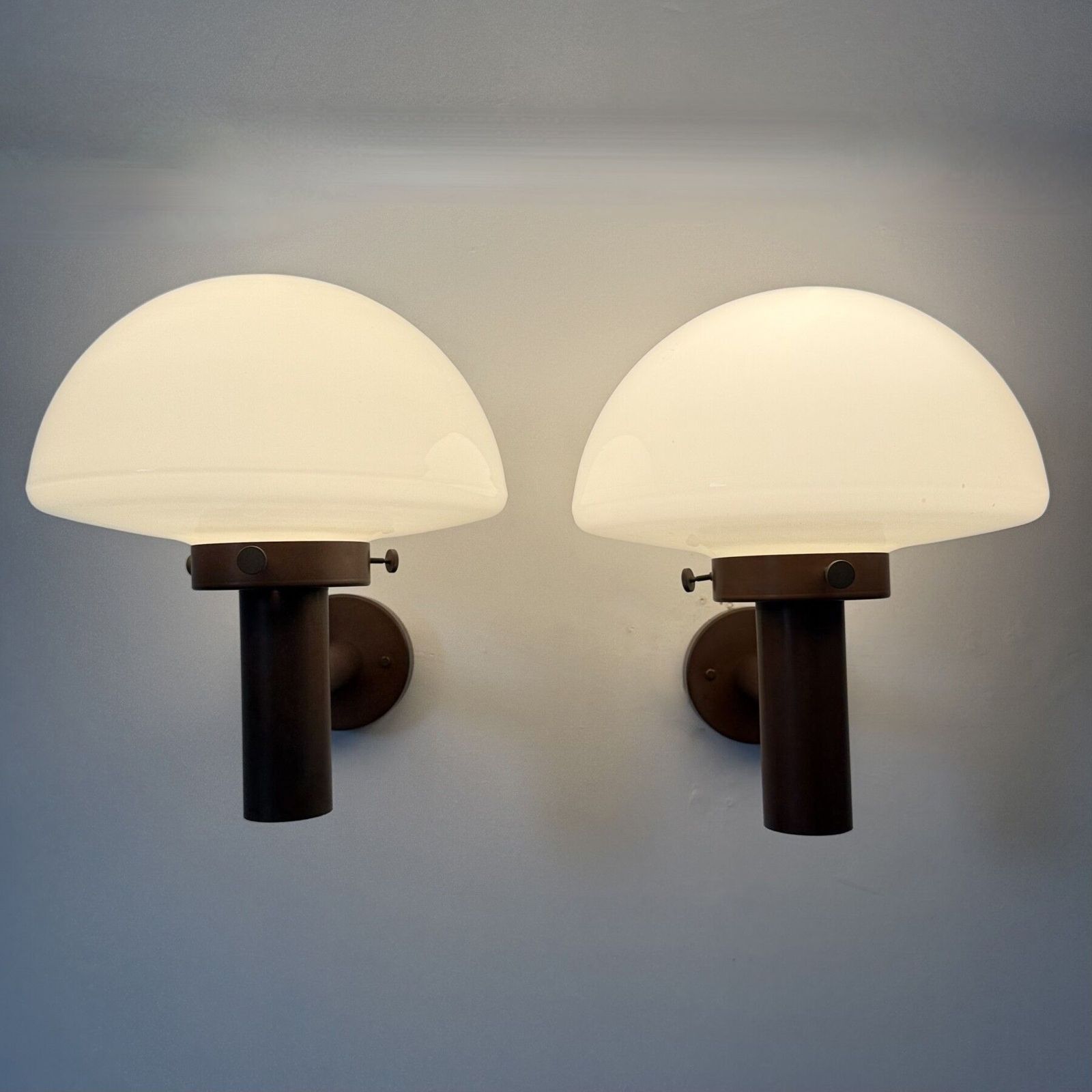 photo vinterior Set Of 2 Globe Glass Wall Lamps Sconces By Lisa Pape Sweden , 1970s