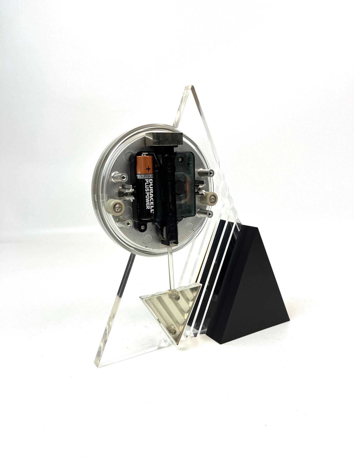Rare Postmodern Memphis Age Neo Art Deco Acrylic Pendulum Desk Clock By Seiko photo buy