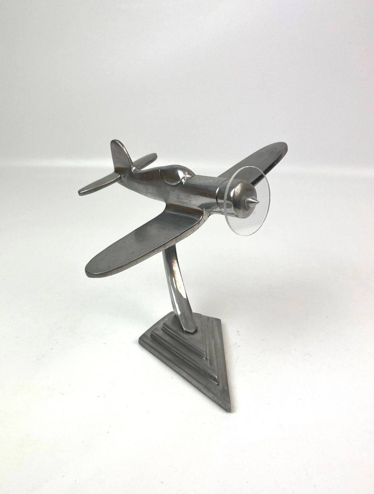 Rare Art Deco Bauhaus Office Metal Cast Airplane Desk Sculpture Germany 1940 photo for sale