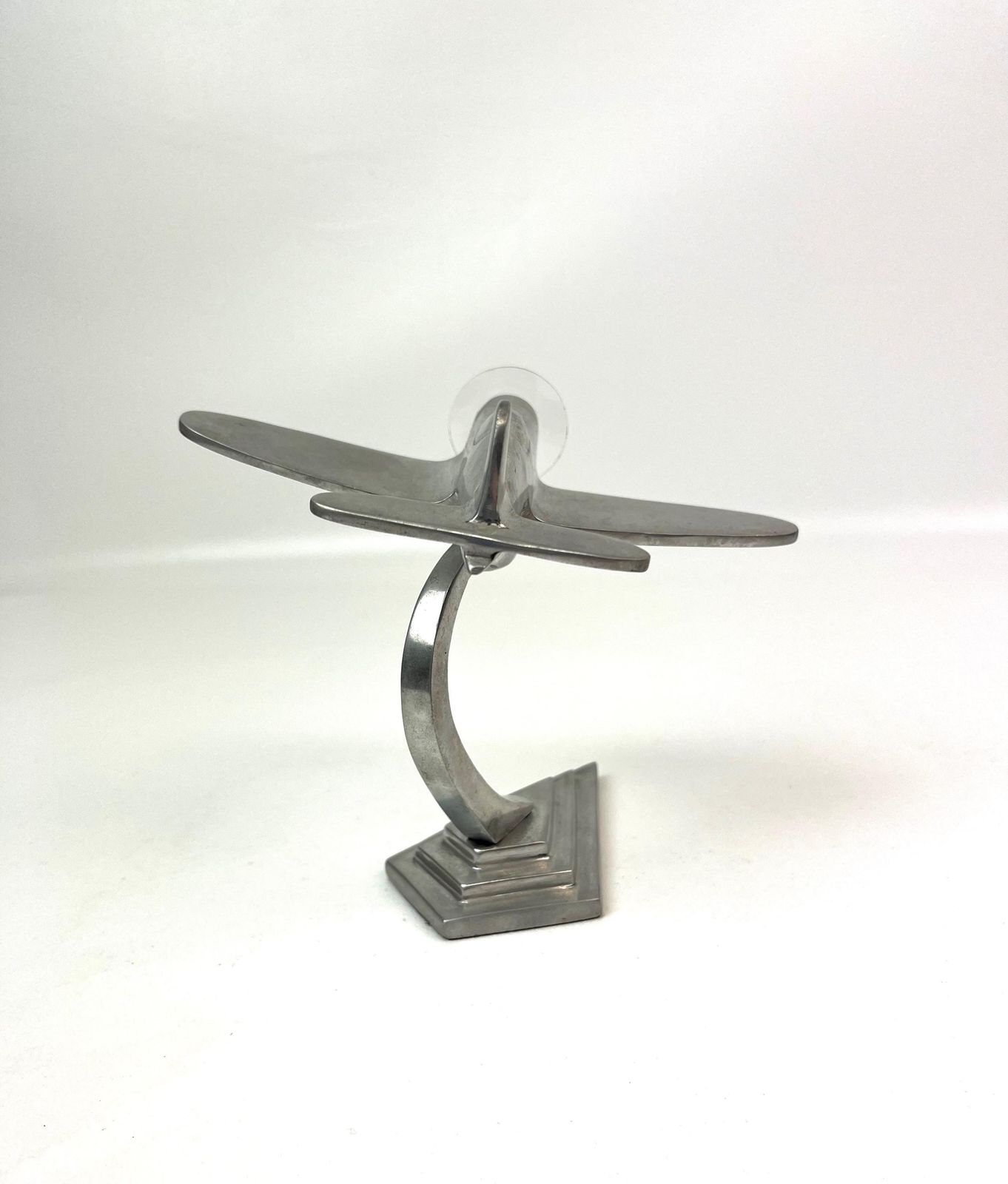 Rare Art Deco Bauhaus Office Metal Cast Airplane Desk Sculpture Germany 1940 photo vinterior