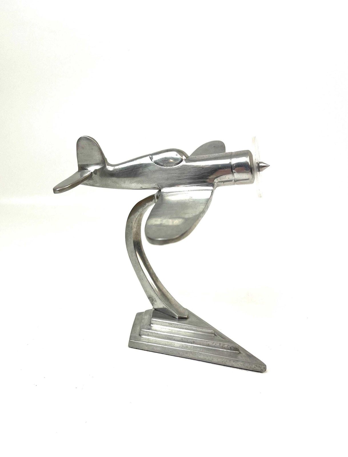 photo furniture Rare Art Deco Bauhaus Office Metal Cast Airplane Desk Sculpture Germany 1940