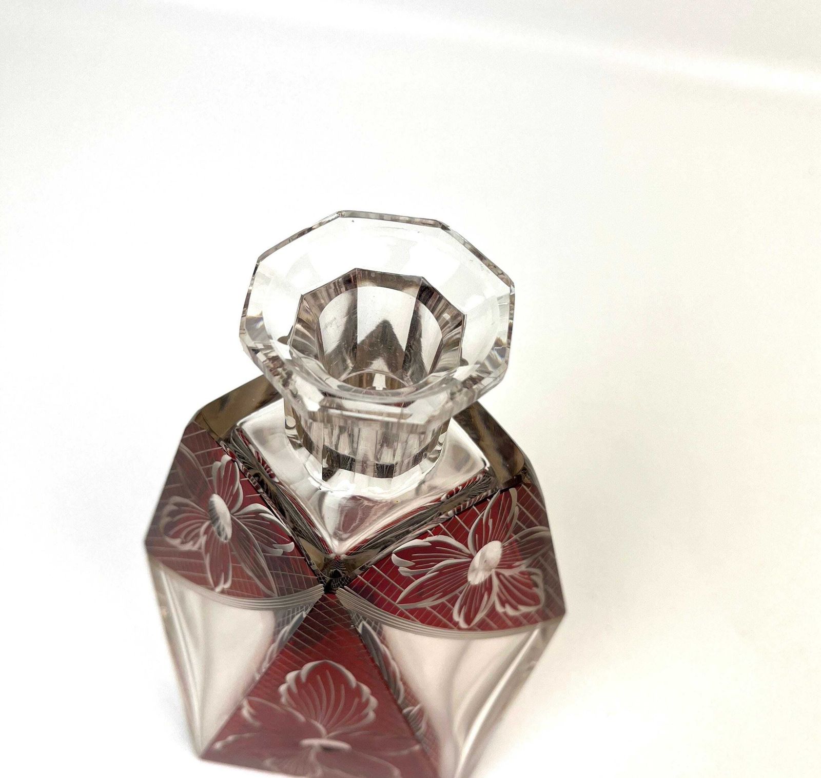 Stunning Art Deco Cubist Enamel Vodka Liquor Decanter & Glasses Set By Karl Palda photo for sale