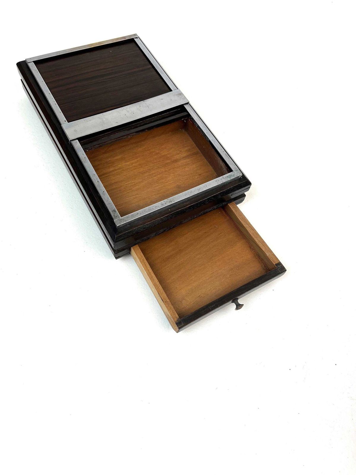 Beautiful Bauhaus Art Deco Avant Garde Double Roll Top Jewelry Box Germany 1930 photo 390.0