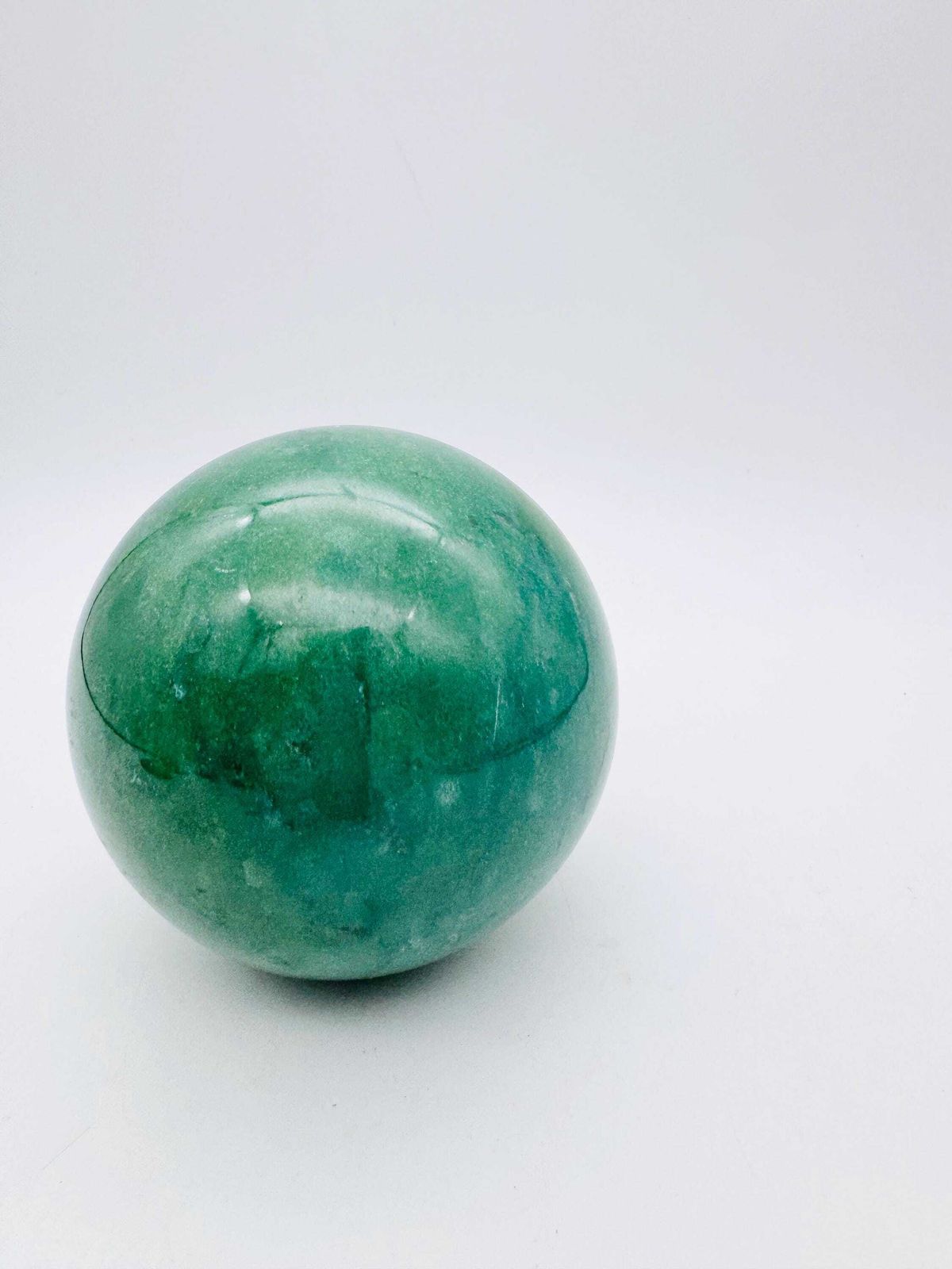 Large 13cm Natural Stone Sphere, Green Gemstone Ball photo for sale