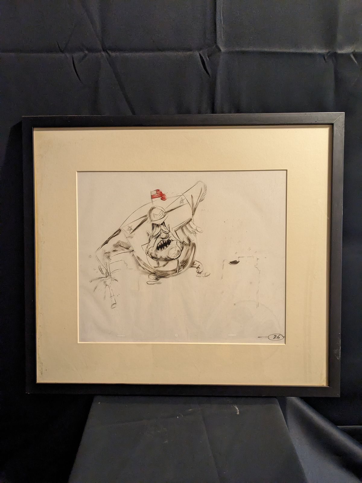 Large Format Original Vintage Animation Cel Framed Hand Drawn photo Art