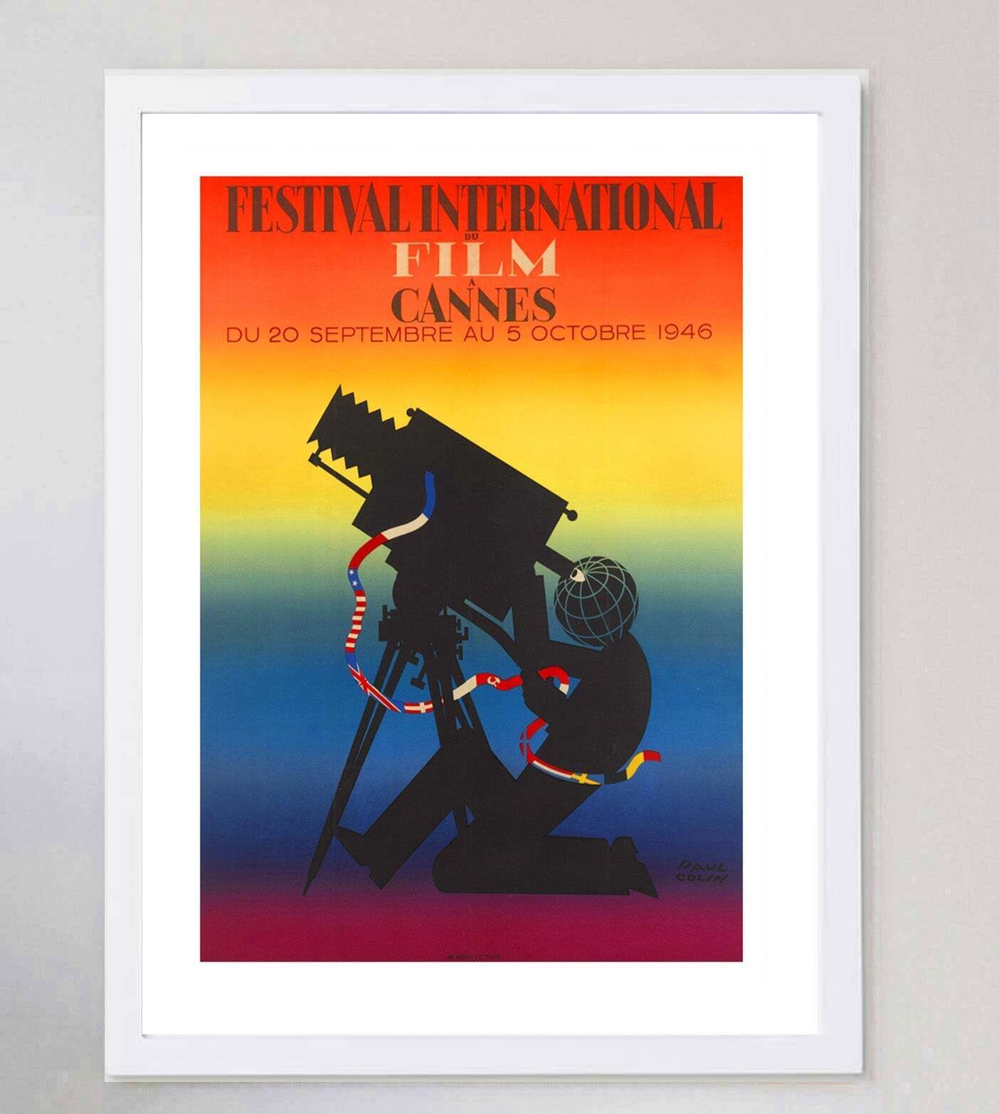 Cannes Film Festival 1946 Original Vintage Poster photo for sale