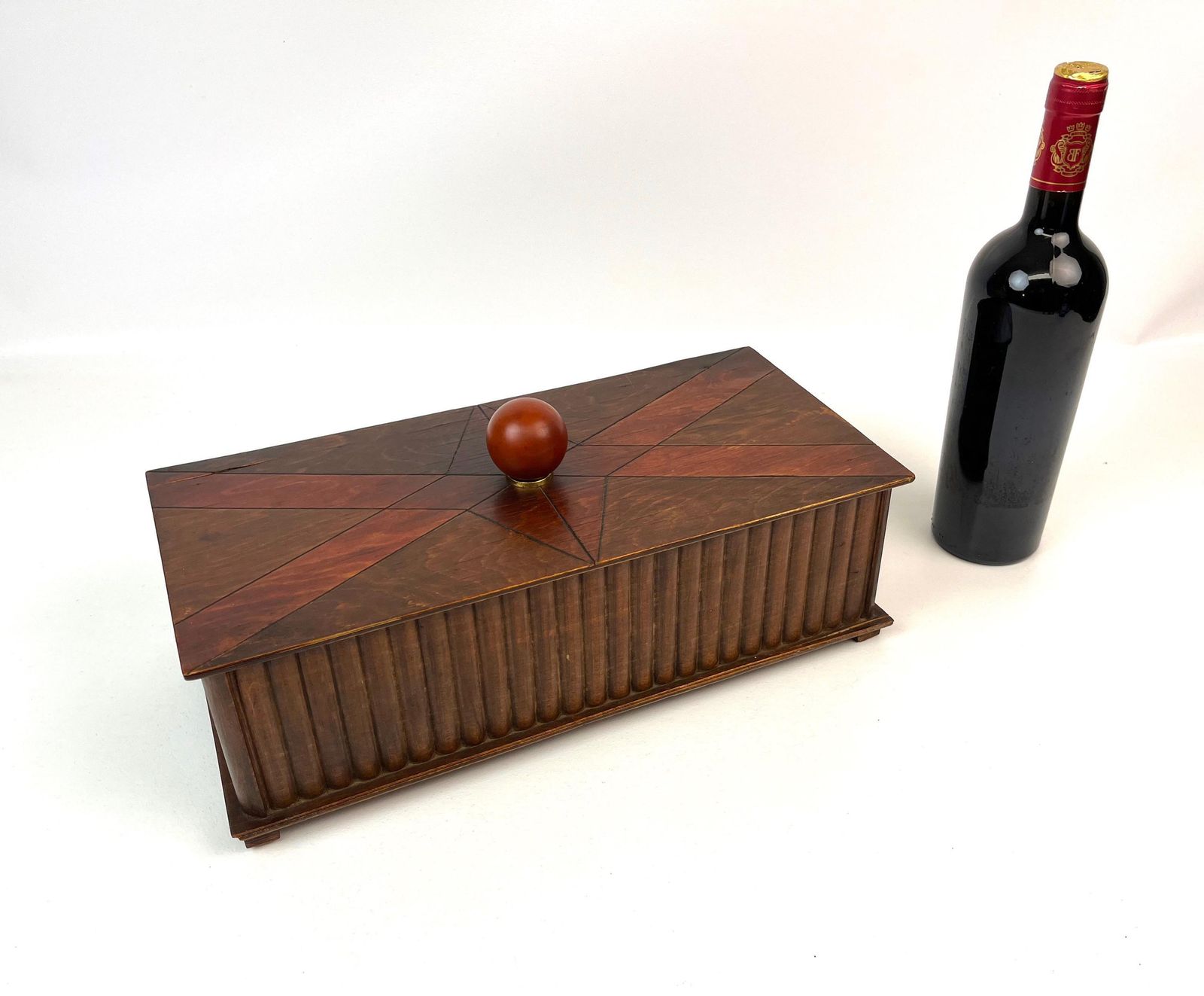 Rare Large Antique Art Deco Wooden Jewelry Box Germany 1920 photo vintage