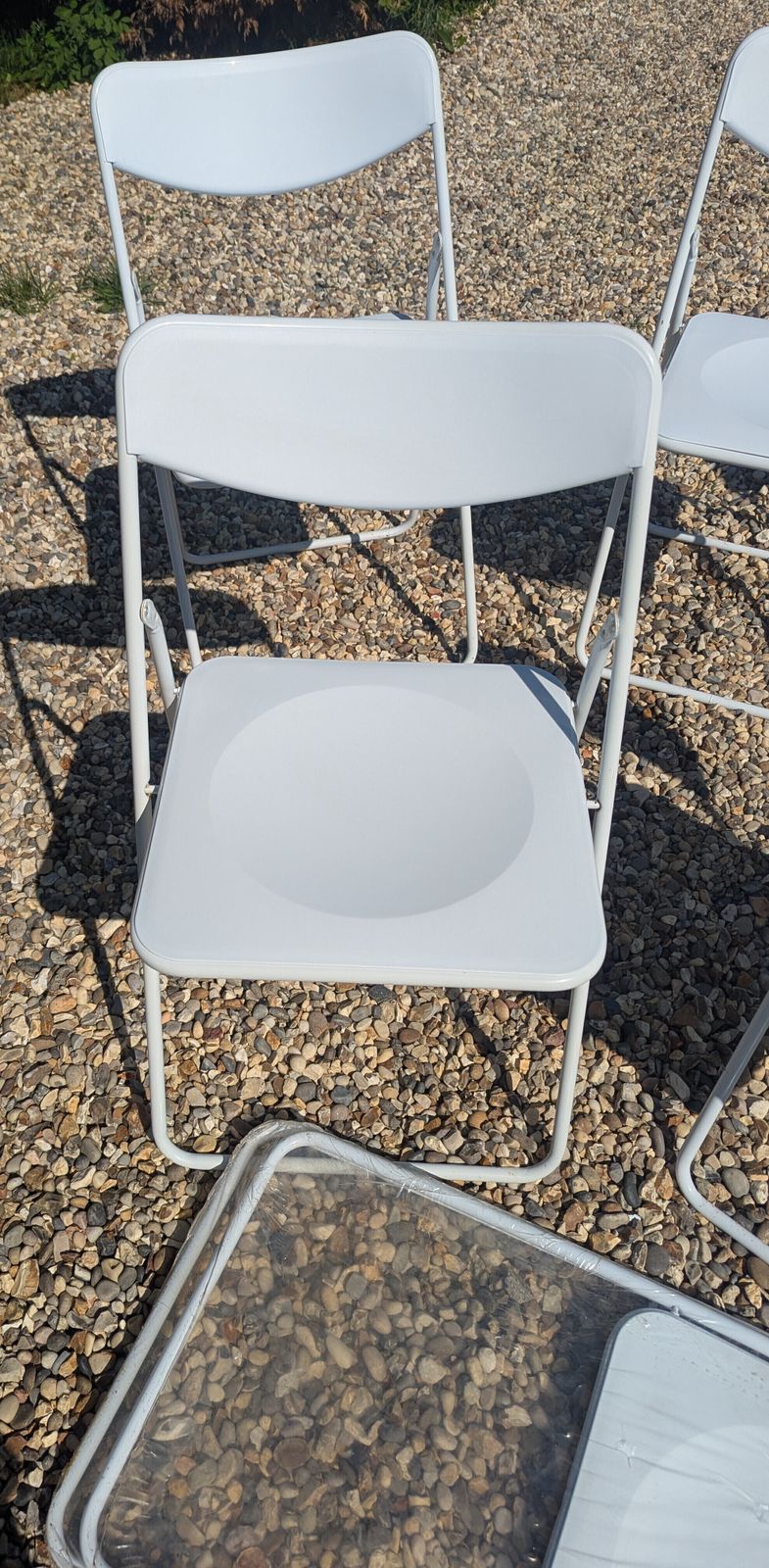 White Ikea Ted Folding Chairs By Niels Gammelgaard ( 1990s)   One Left photo for sale