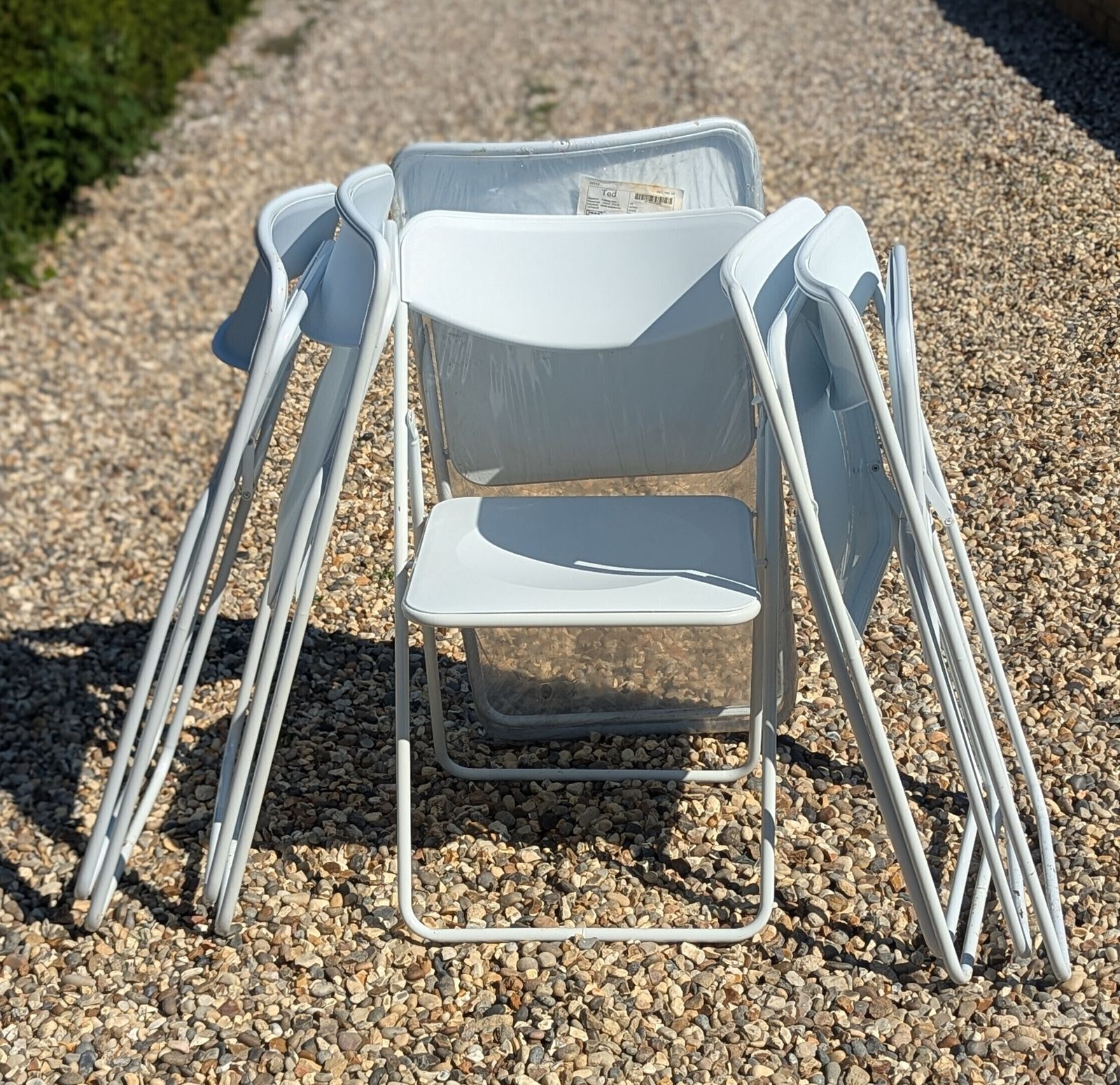 Furniture White Ikea Ted Folding Chairs By Niels Gammelgaard ( 1990s)   One Left photo