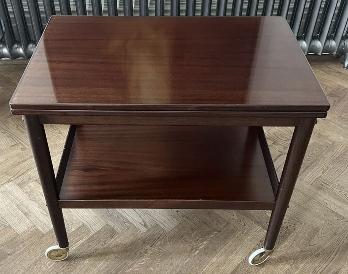 Danish Serving Trolley By Ole Wanscher For P. Jeppensens Mobelfabrik, 1960s photo 295.0