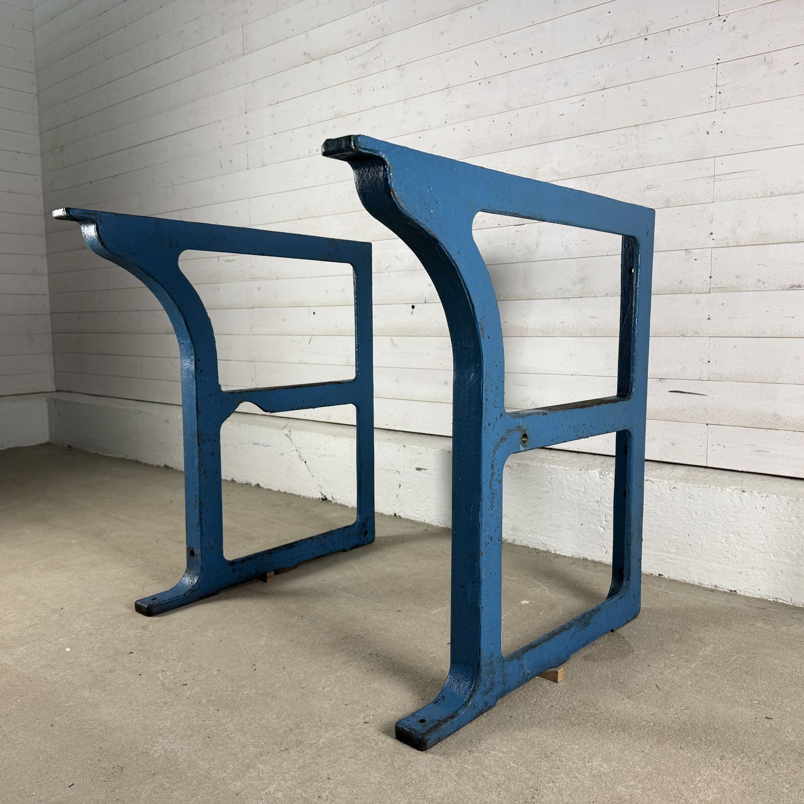 Pair Of Antique Industrial Cast Iron Bench Legs