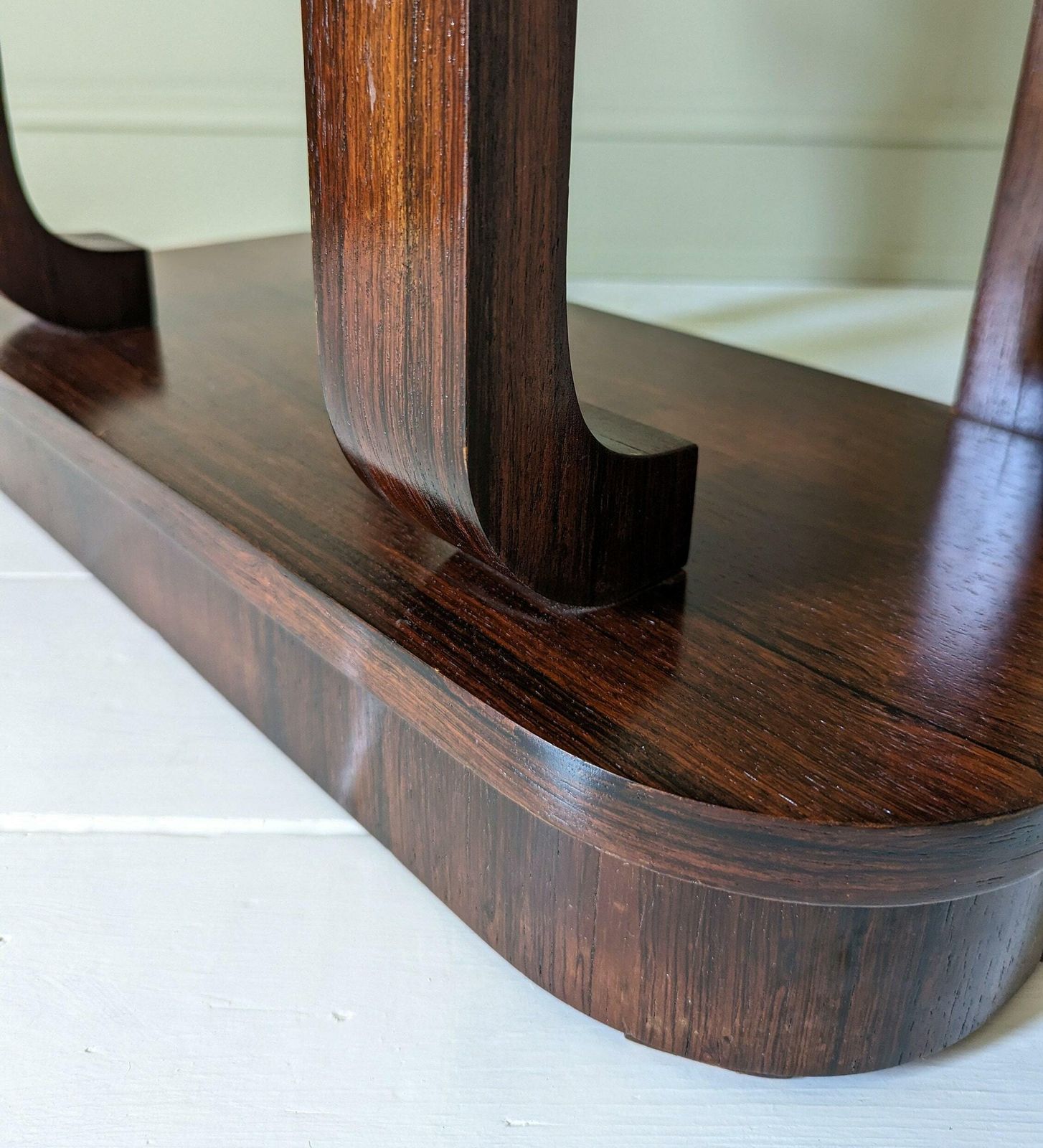 A Vintage French Art Deco Rosewood Console Table With Mirror C1930s photo vintage