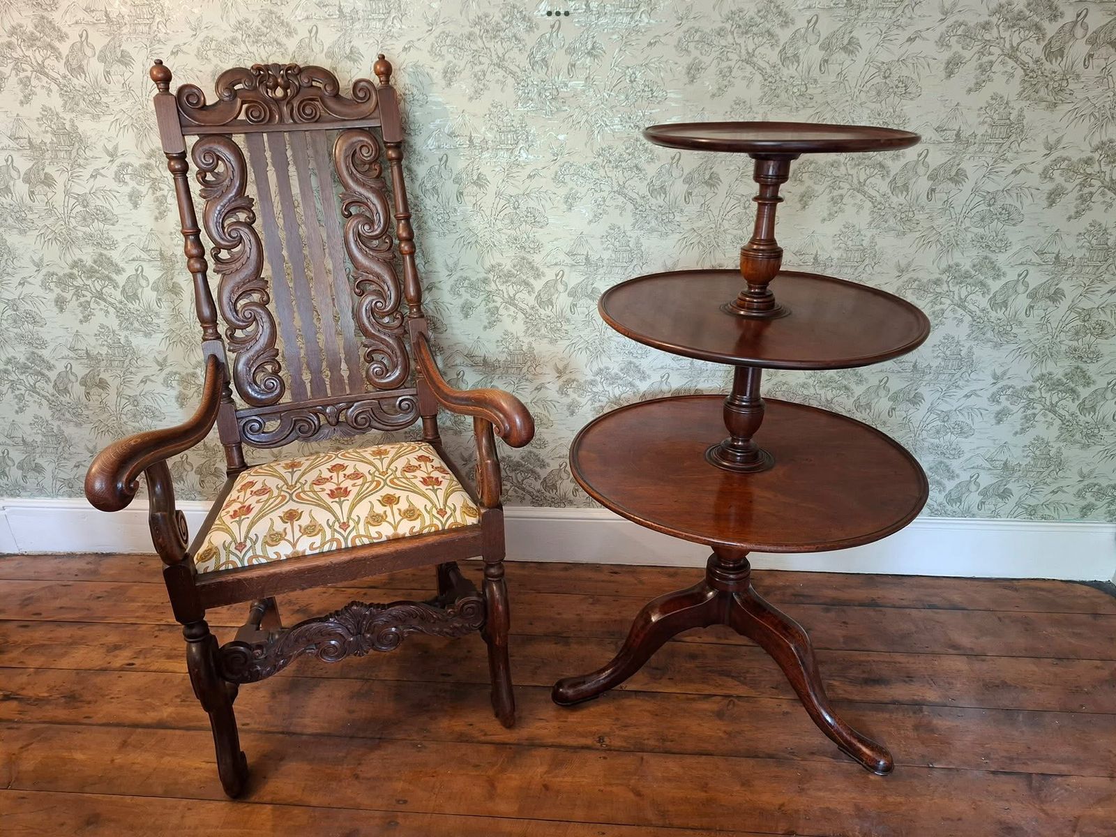 18th Century Georgian Mahogany 3 Tier Spinning Dumb Waiter photo buy
