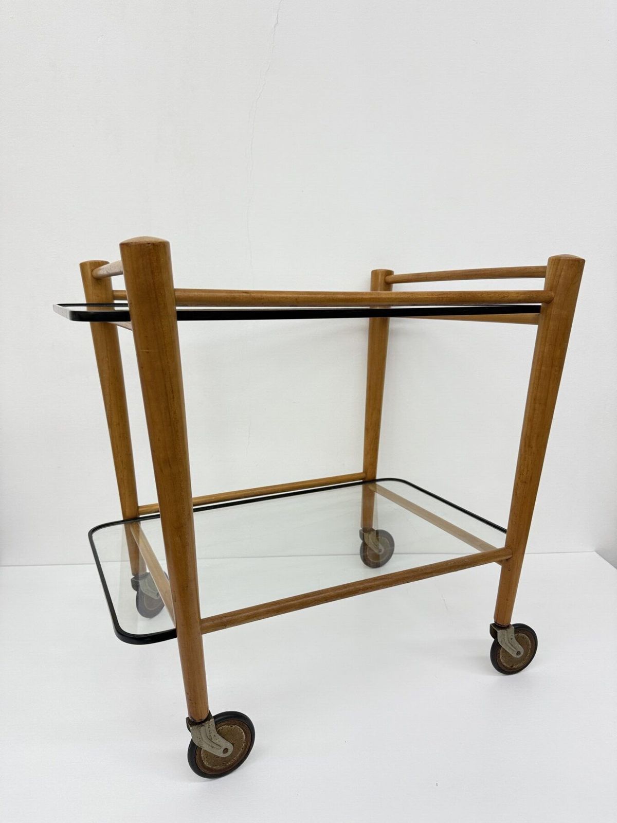 photo furniture Coja Culemburg Model 1127 Wooden And Glass Side Table Trolley , 1970s