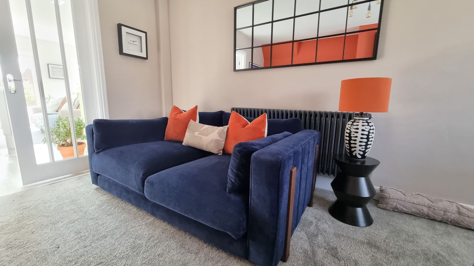 Sofology Brantwood Navy Blue Sofa   3 Seater   Excellent Condition   Original Rrp £1699