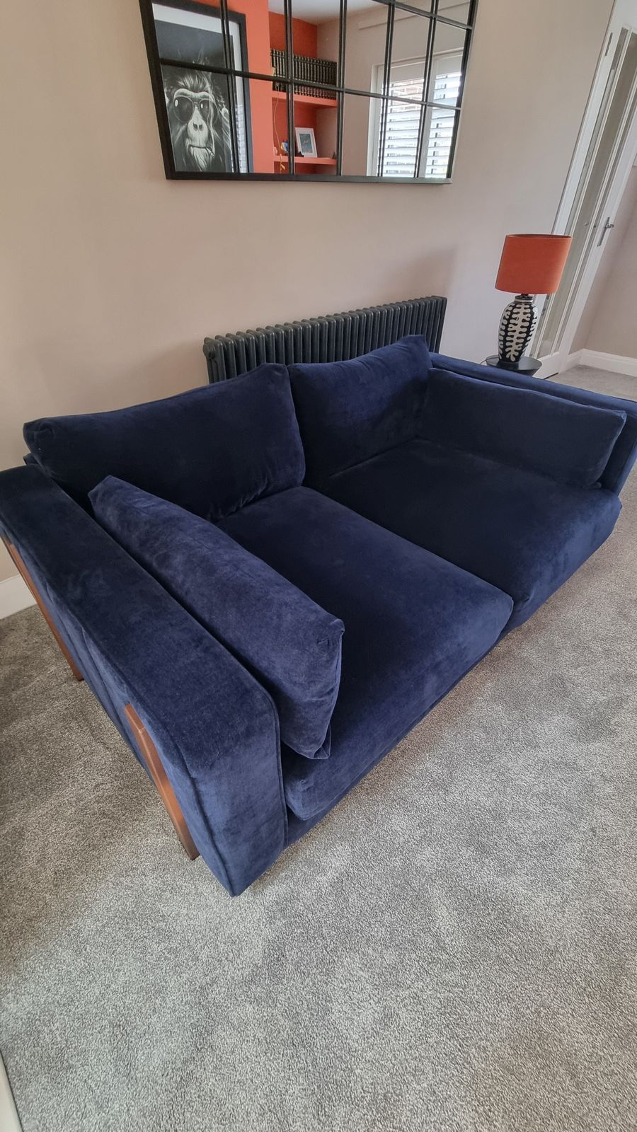 Sofology Brantwood Navy Blue Sofa   3 Seater   Excellent Condition   Original Rrp £1699 photo buy