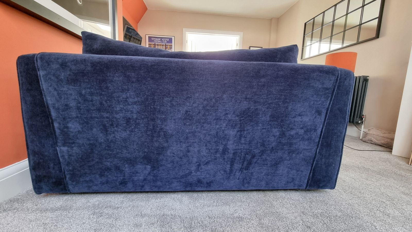 photo for sale Sofology Brantwood Loveseat – Navy Blue Fabric – Excellent Condition – Original Rrp1399