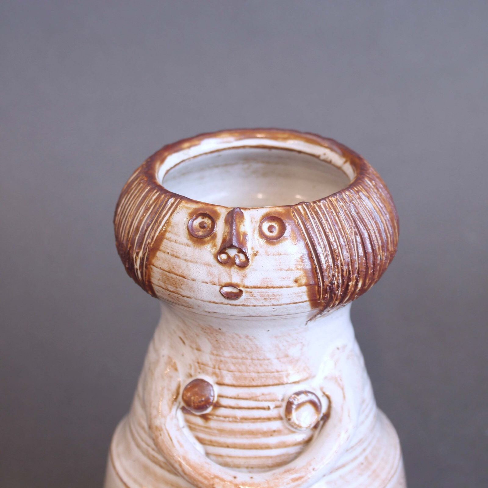 photo vintage Glazed Ceramic Woman Figure Vase By Jacques Pouchain   Atelier Dieulefit (Circa 1960s 70s)