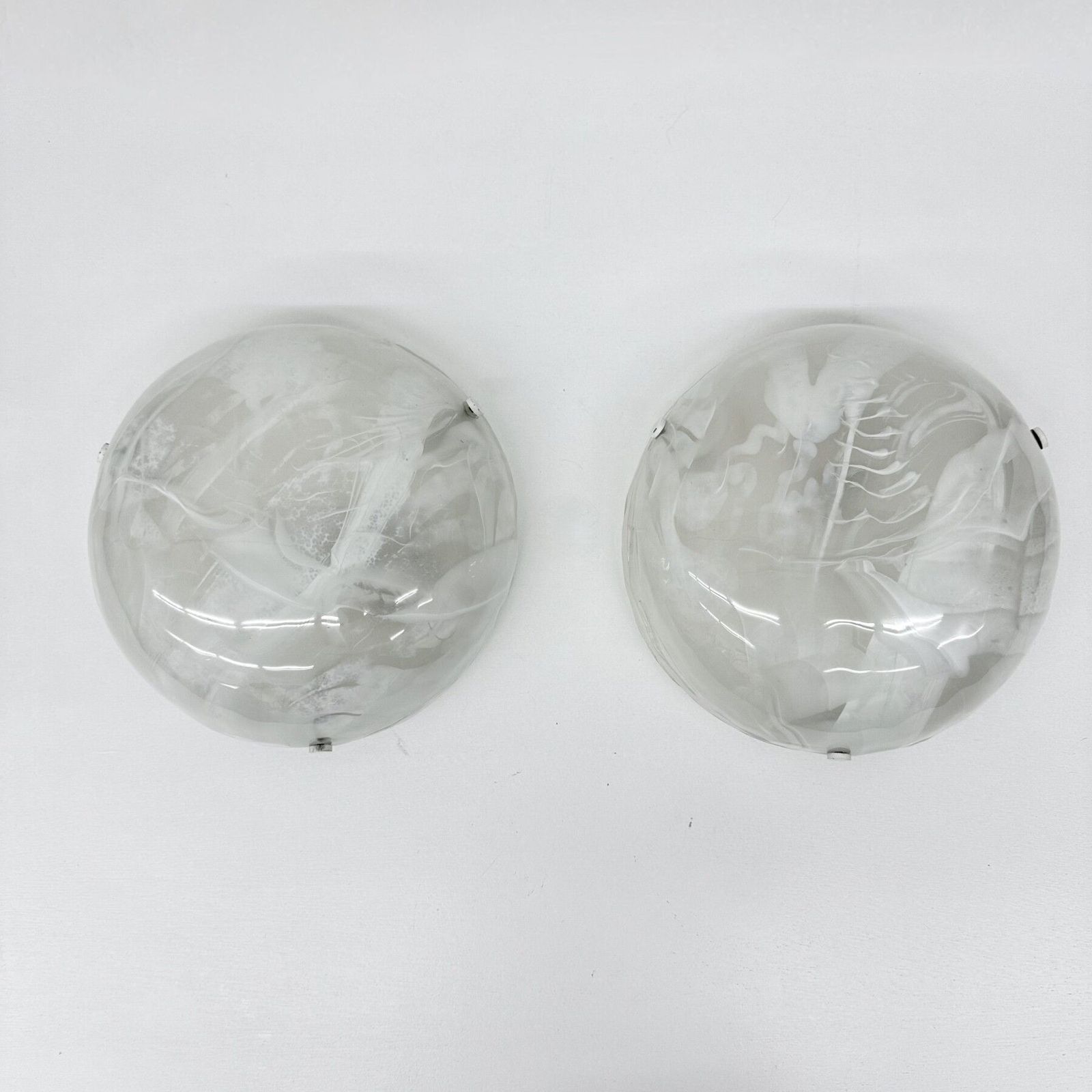 Pair Of Hillebrand Flush Mount Murano Glass , 1970s