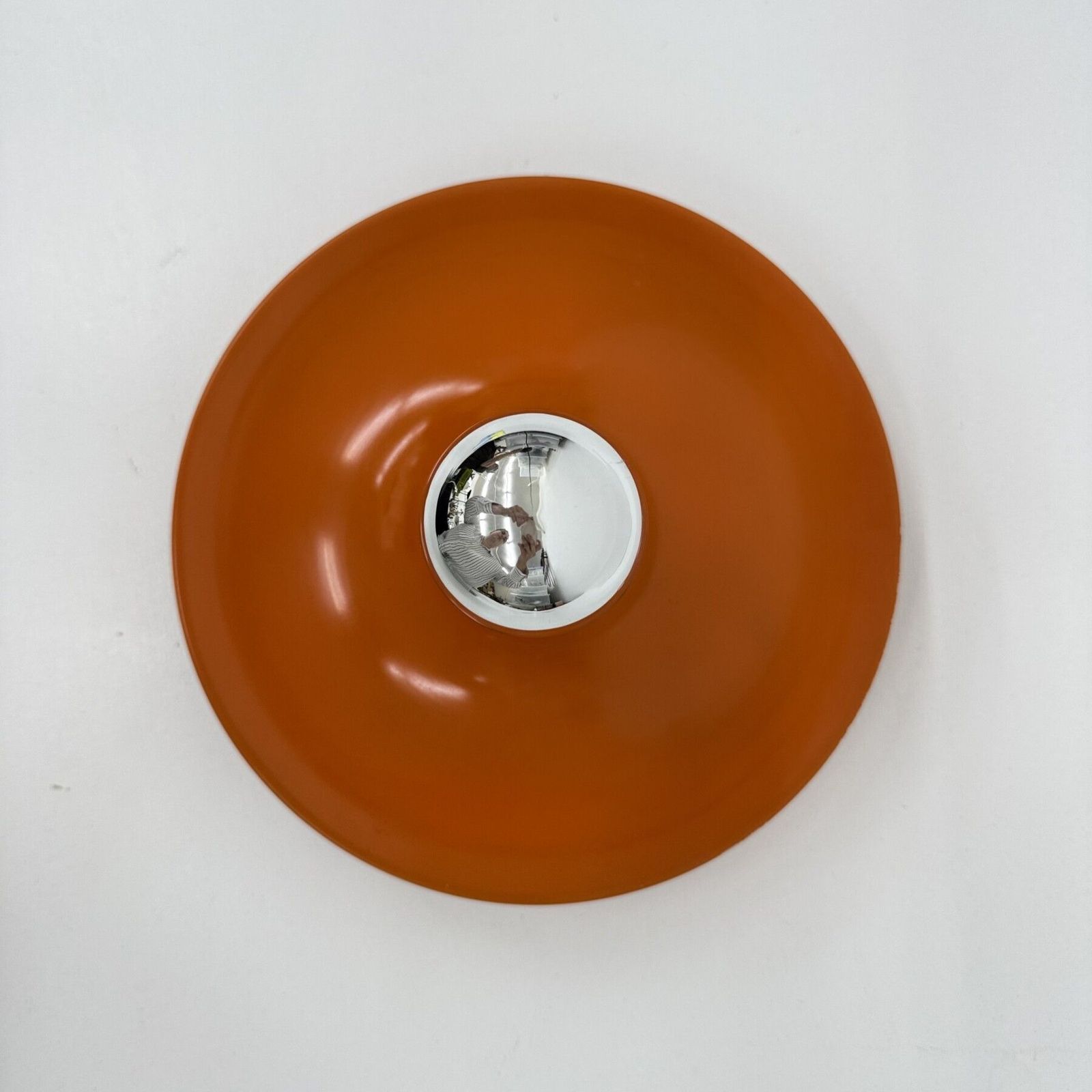 Mid Century Design Honsel Oranje Space Age Schijflamp, Jaren 1970, Toegeschreven Aan Charlotte Perriand Voor Les Arcs photo vinterior