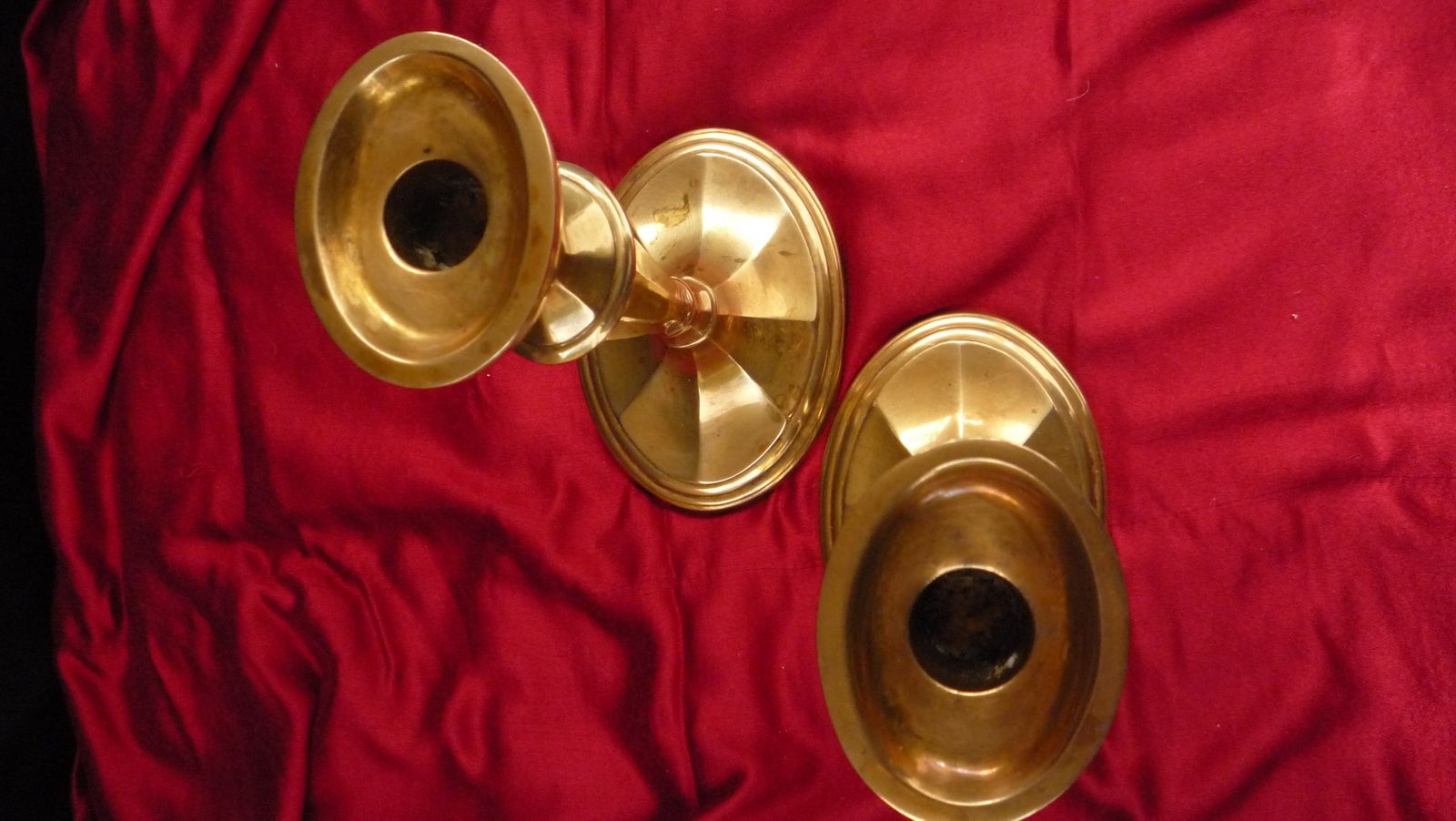 A Pair Of Art Nouveau Brass Candle Sticks photo Home Decor