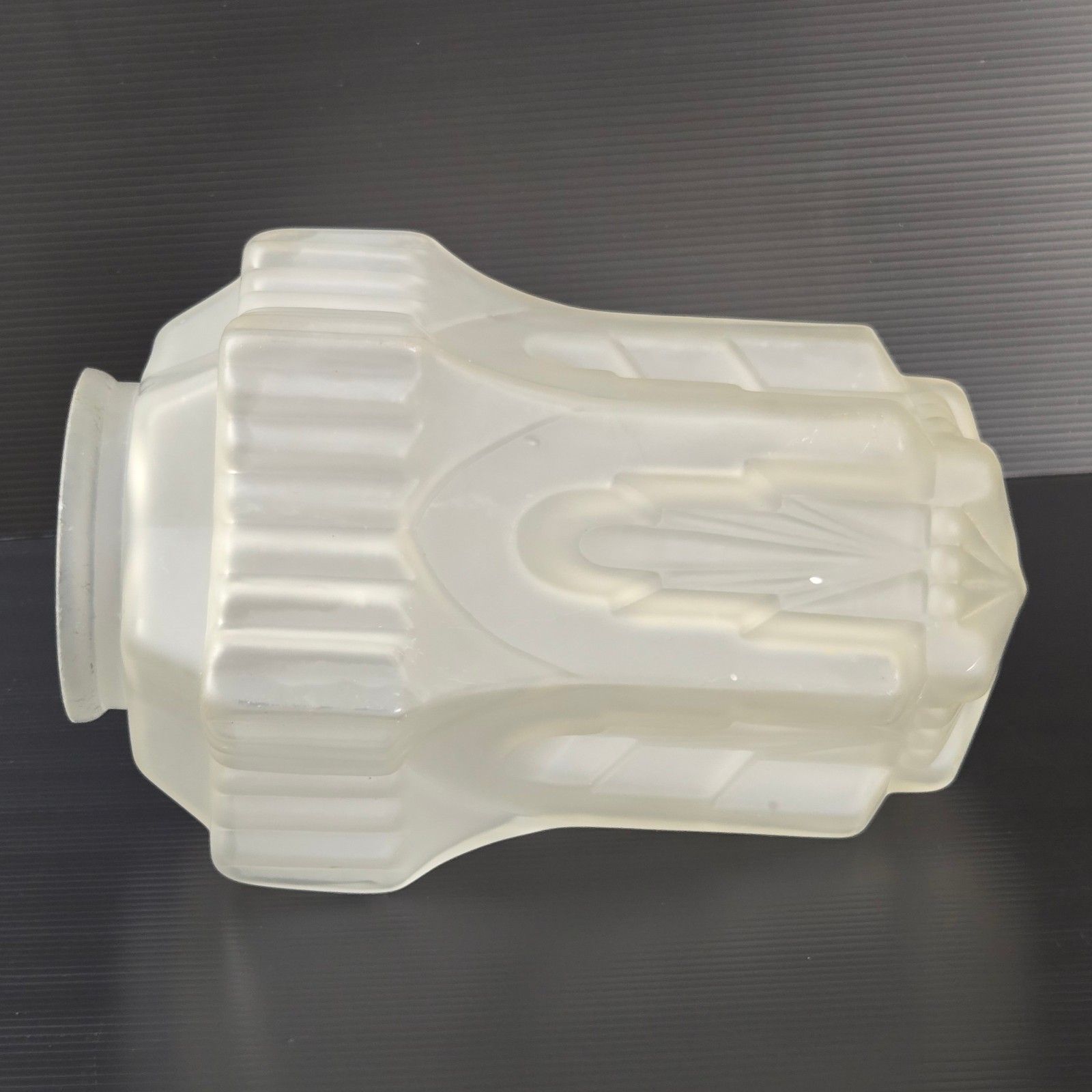 Art Deco 1920 1930 Streamline Skyscraper Opaque Glass Lampshade Globe 20s 30s photo for sale