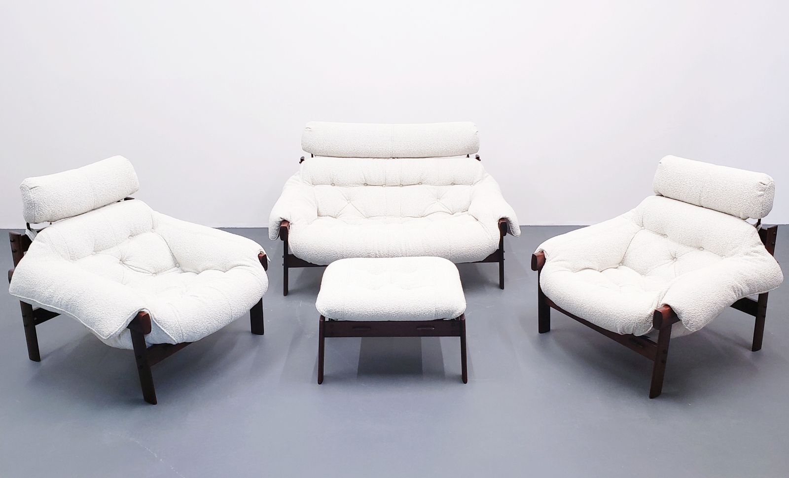 Percival Lafer Armchair And Footstool, Model Mp41 In Premium Ivory Boucle photo vinterior