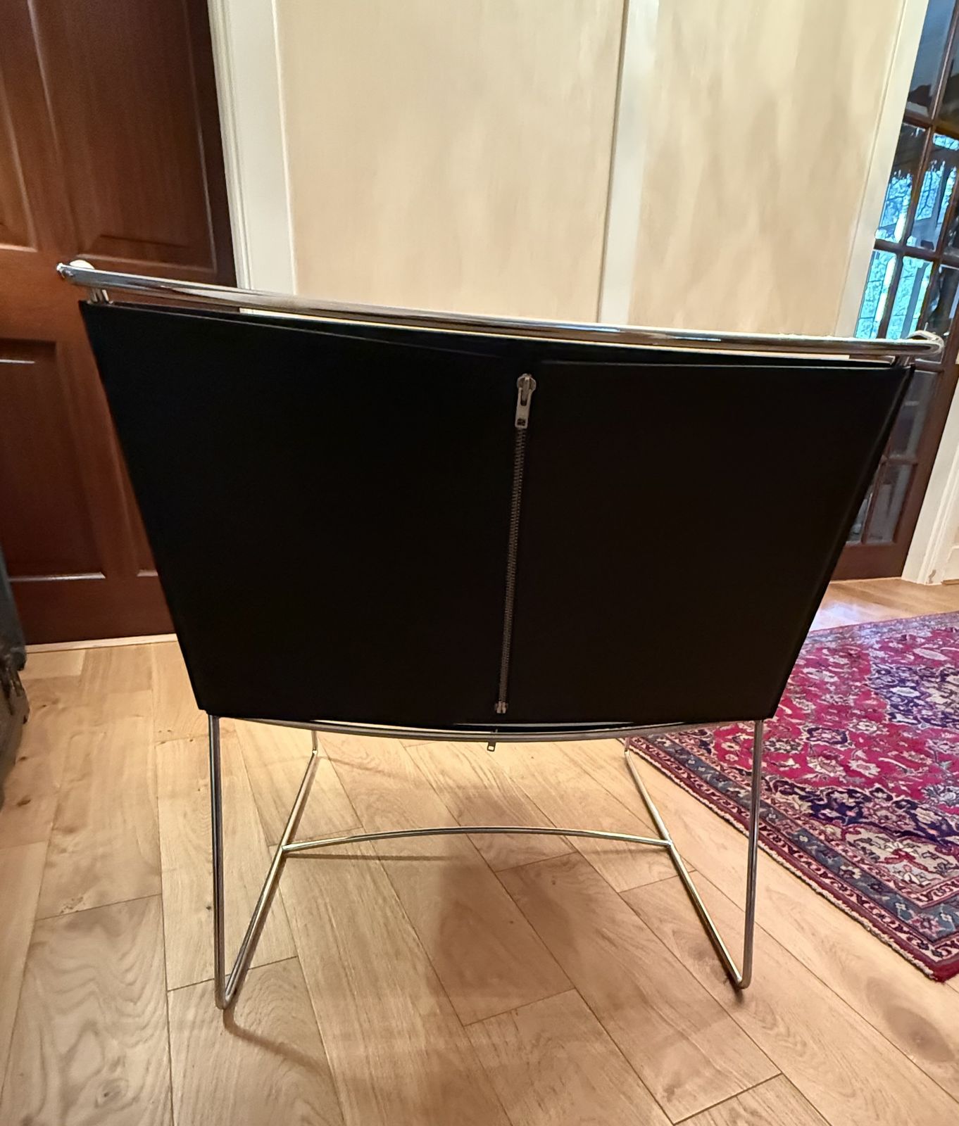 Occasional Black And Metal Leather Chair photo furniture