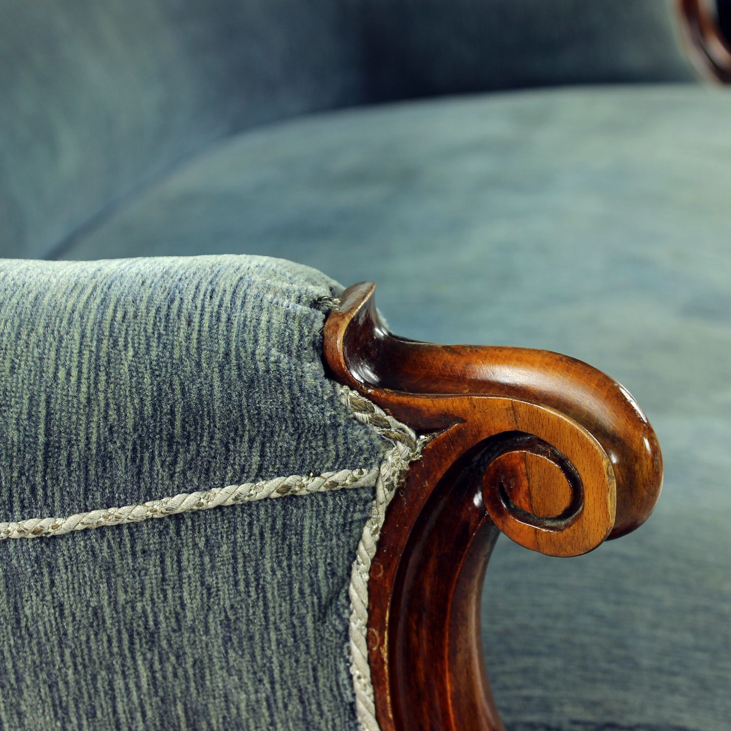 Furniture Unique Biedermeier Sofa In Original Fabric And Walnut Veneer, Vienna, Austria Circa 1825 photo