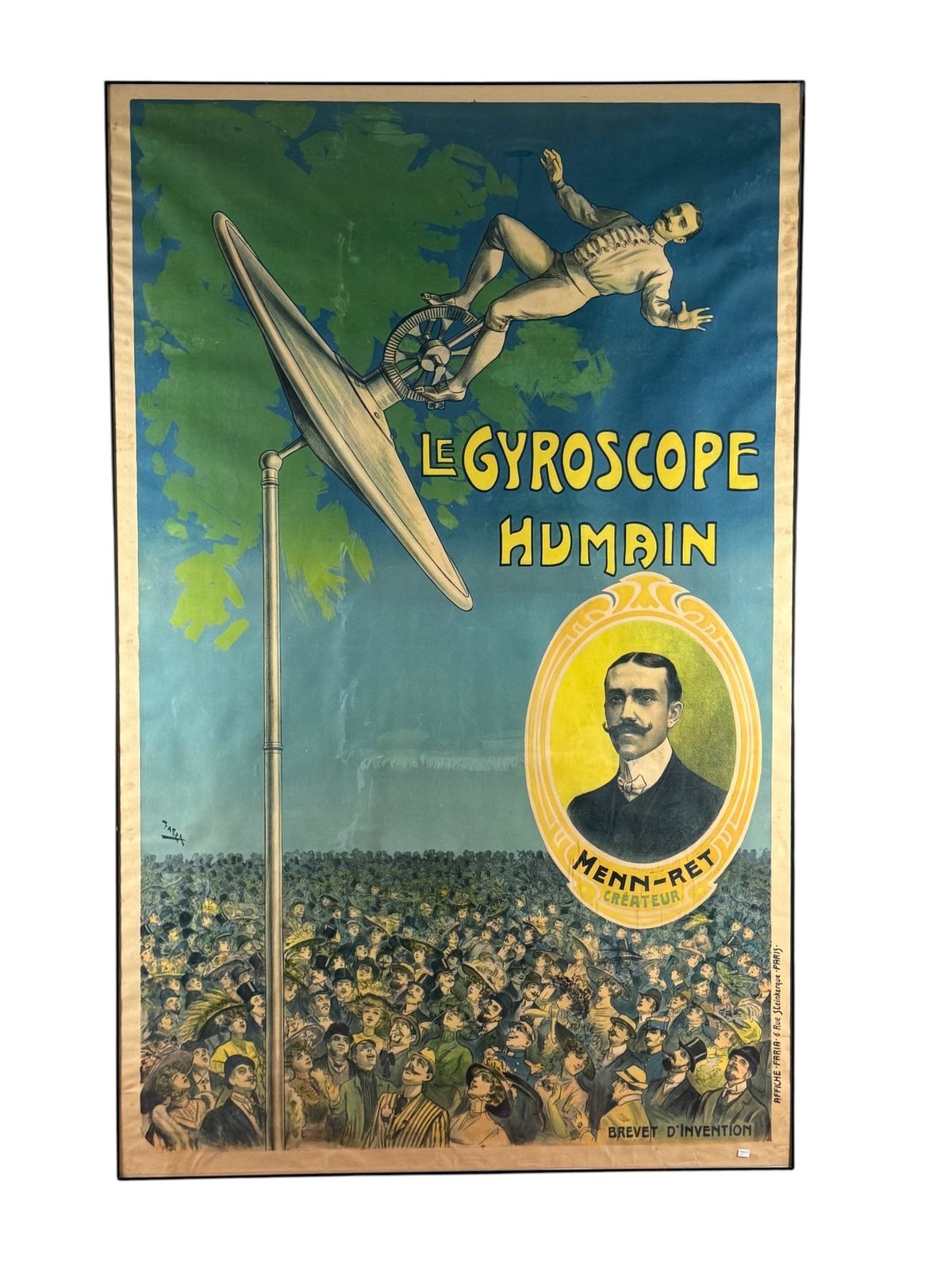Art Candido Aragonez De Faria, Le Gyroscope Humain, Original Affiche, C. 1910 photo