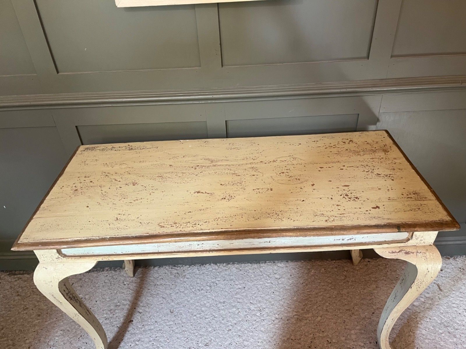 Vintage/Antique Painted Table French Hall Table/Console Table photo vinterior