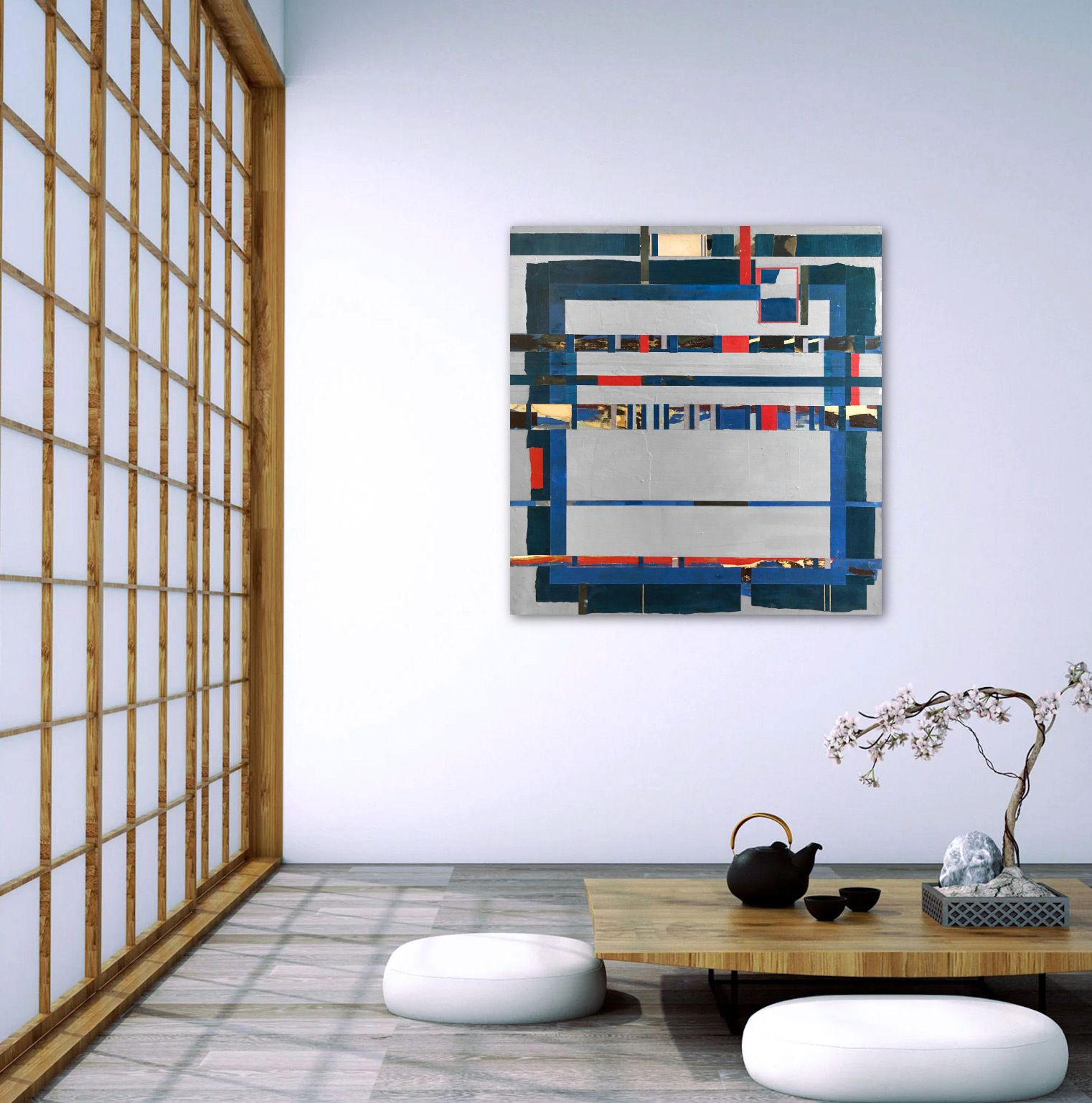 Large 1964 Oil/Collage On Board By Important English Abstractionist photo furniture