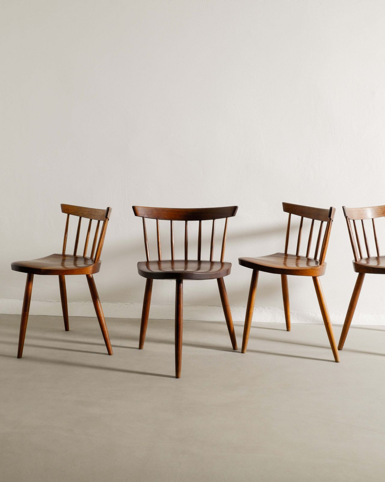 Vintage Mid Century Dining Set By Poul Kjærholm Pk54 Table & Mira Nakashima Wooden Walnut Chairs, 1960s photo Furniture