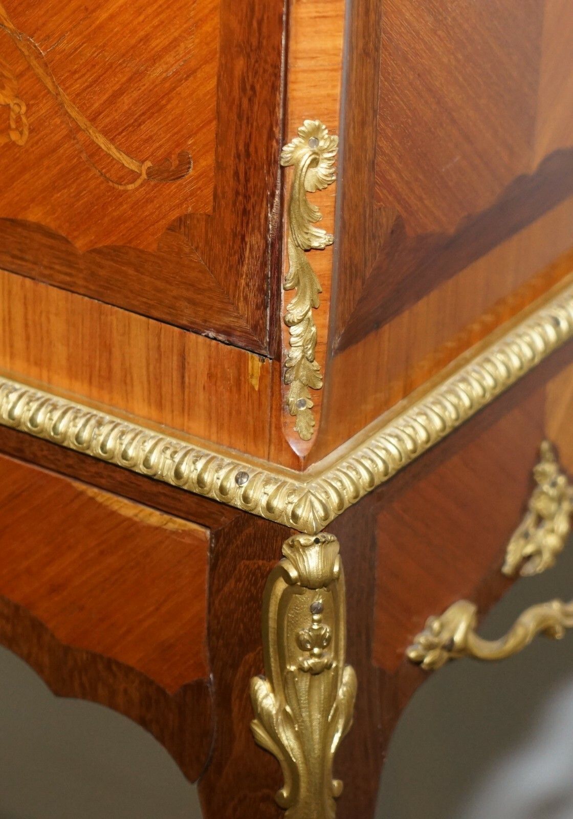 Stamped Alfred Beurdeley Tulip & King Wood Bronze Jewellery Casket On Stand photo vinterior