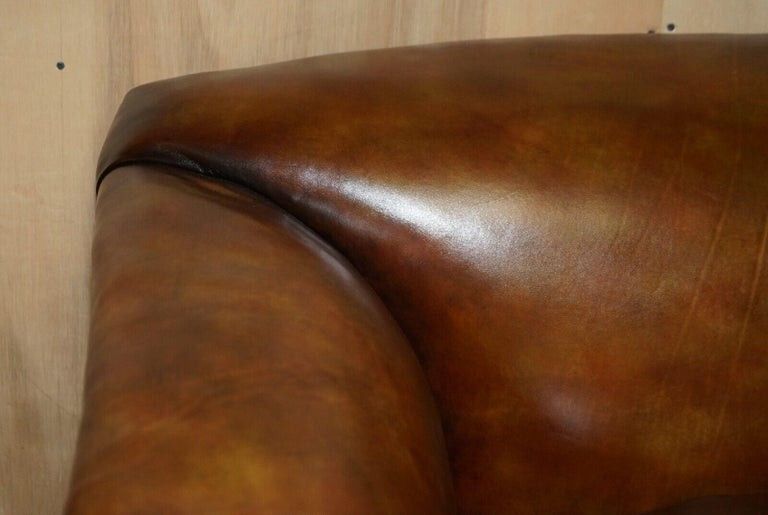Fine Victorian Howard & Son's Claw & Ball Feet Brown Leather Chesterfield Sofa photo 28500.0