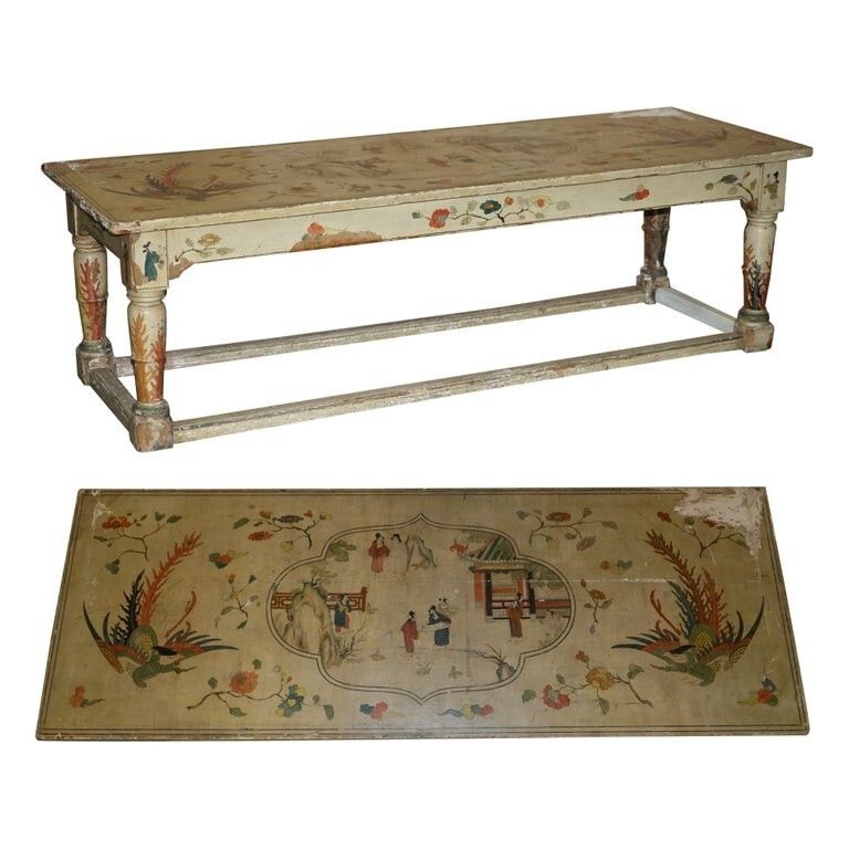 Important Antique Georgian Chinoiserie Circa 1800 Chinese Refectory Dining Table