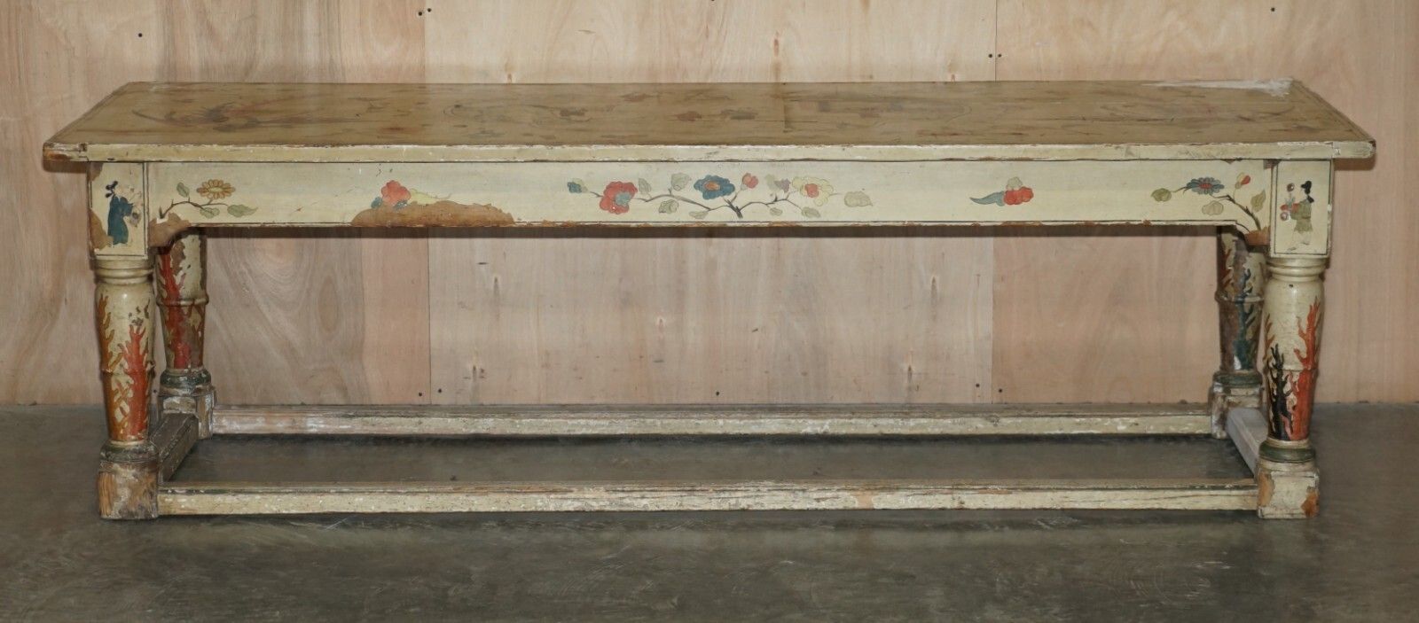 Important Antique Georgian Chinoiserie Circa 1800 Chinese Refectory Dining Table photo for sale