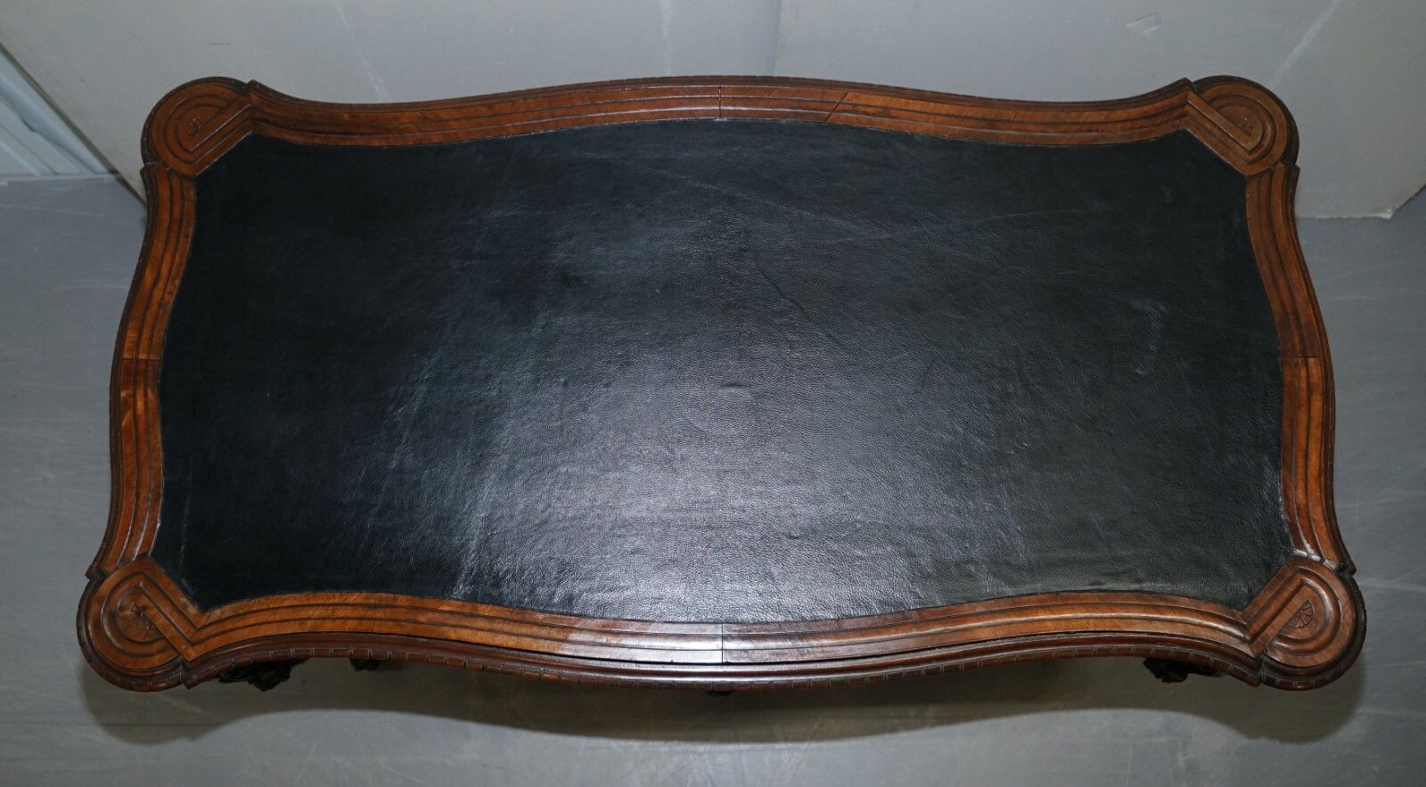 Important Italian Angiolo Barbetti Firenze Antique Cherub Desk Library Table photo for sale
