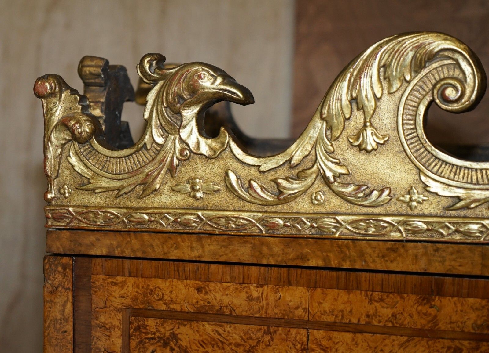Important Antique George II Circa 1740 Mulberry Wood Giltwood Drinks Cabinet photo Furniture
