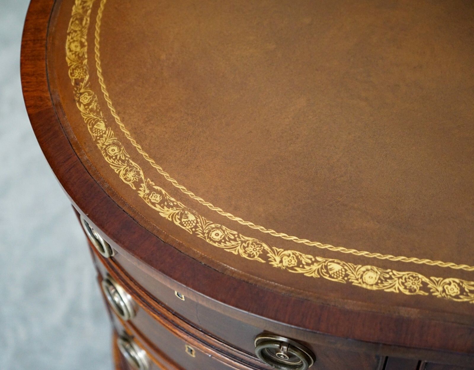 Important Fully Restored Antique Victorian Bookcase Back Leather Top Kidney Desk photo vinterior