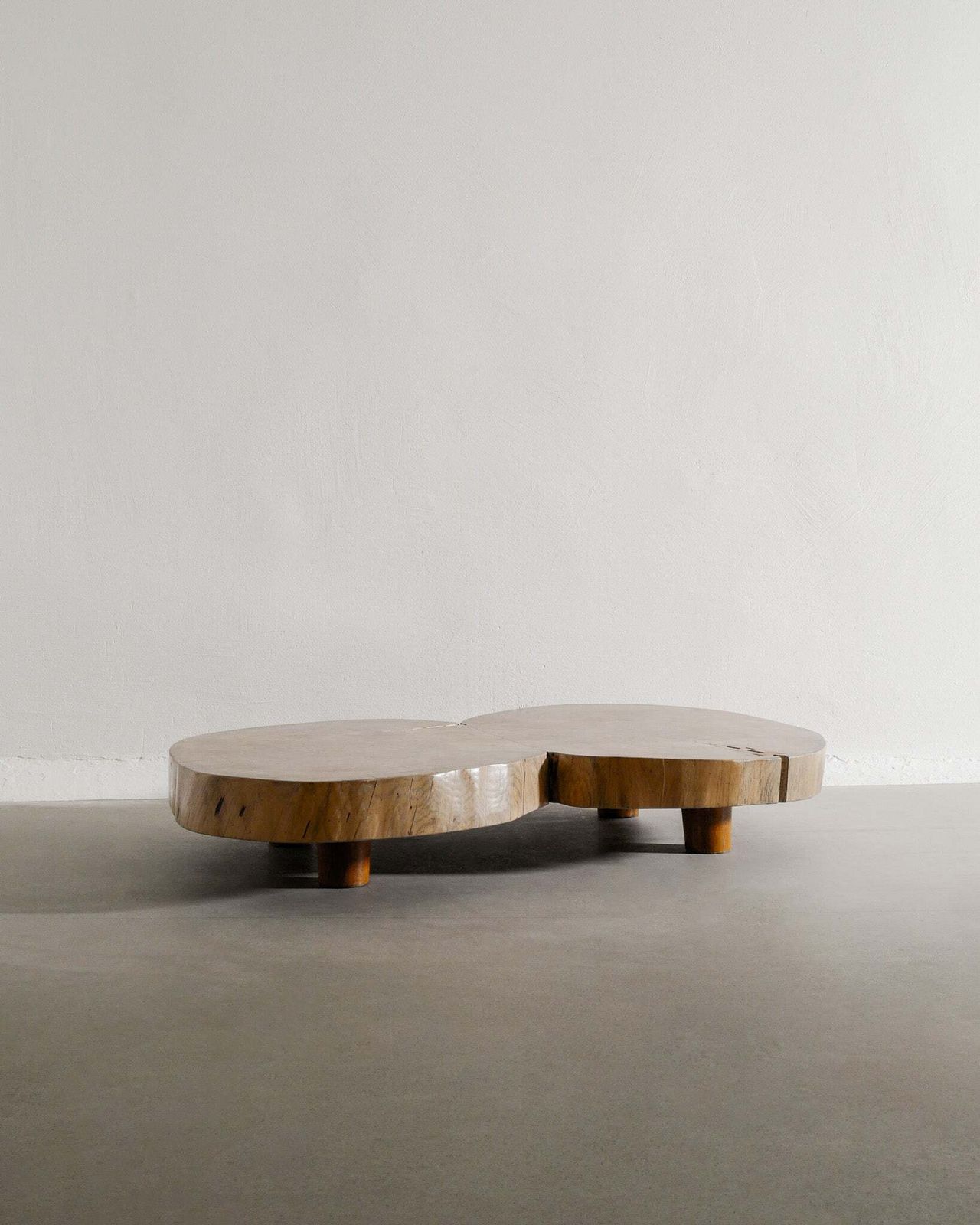 Vintage Mid Century Sculptural Brazilian Low Table In Solid Wood Attributed To Jose Zanine Caldas, 1960s