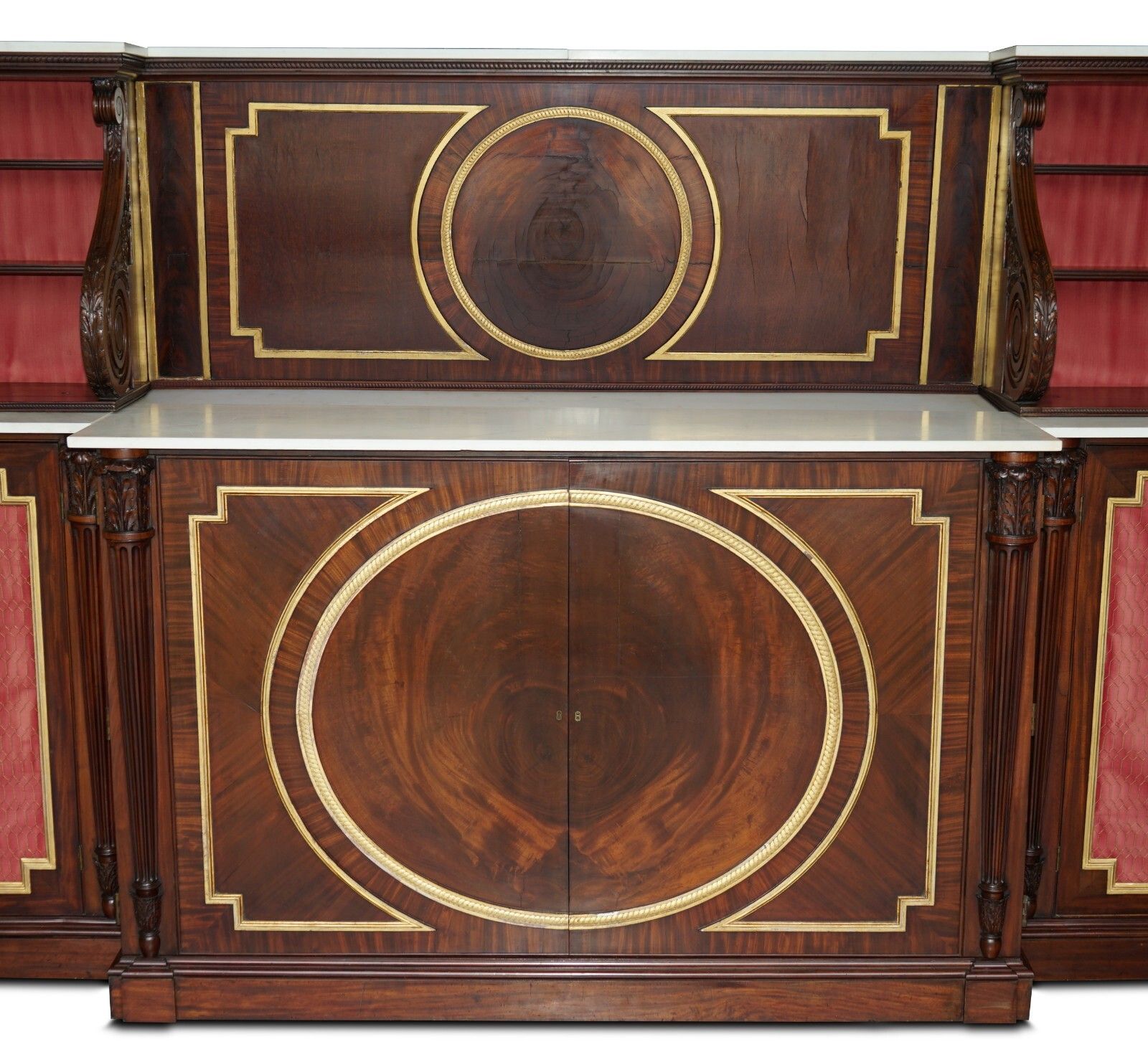 Important Monumental Antique Regency 5.7 Meter Rosewood Italian Marble Sideboard photo for sale