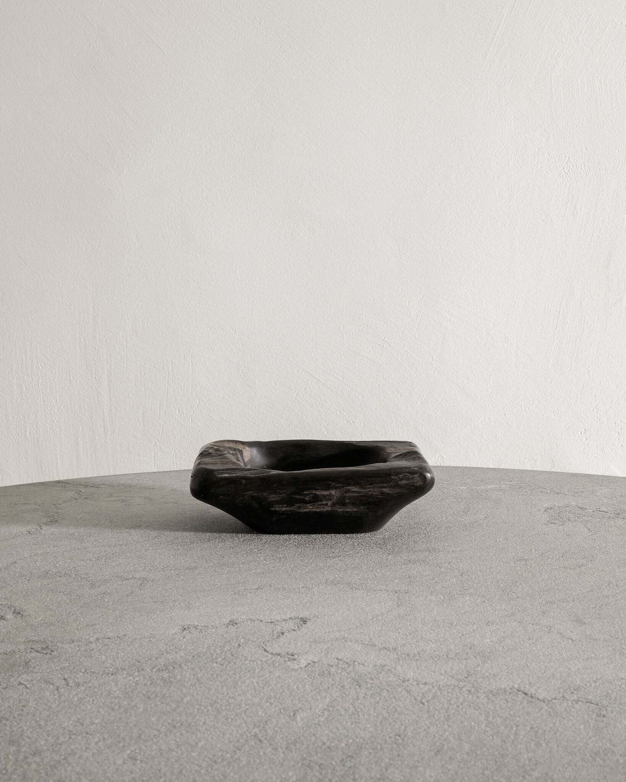 French Mid Century Hand Carved Sculptural Dark Brown Wooden Bowl By Odile Noll Wooden, 1970s