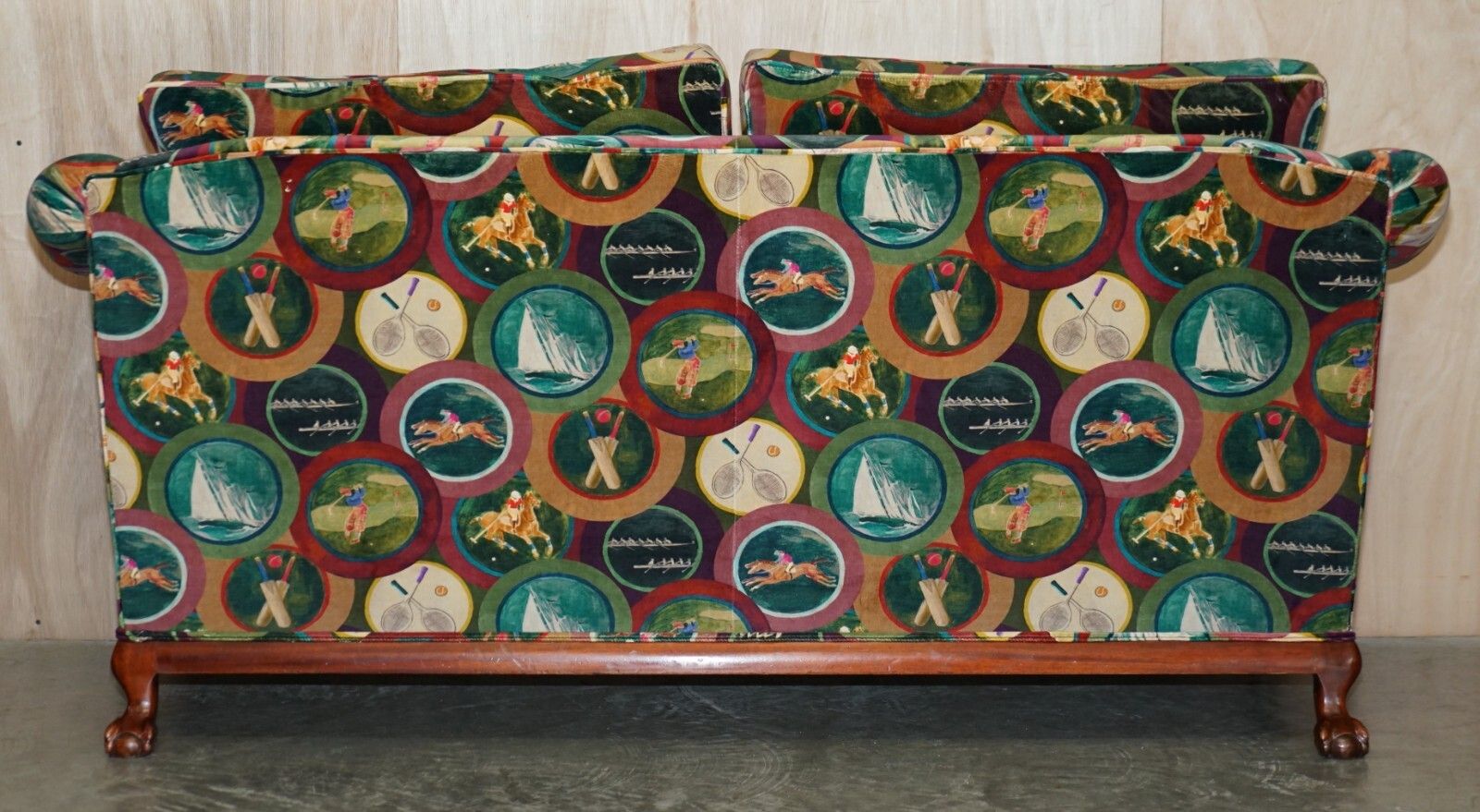 Furniture Brand New Mulberry Silk Velvet Sporting Life Howard Style Claw & Ball Feet Sofa photo