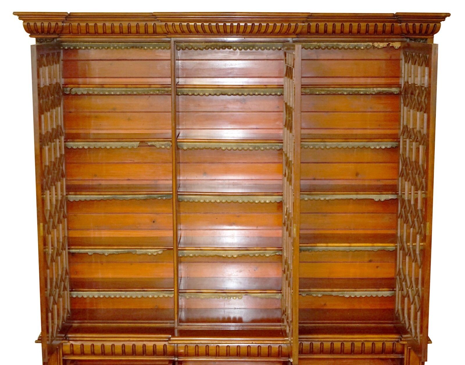 Monumental 2.9 Meter Tall Antique Victorian Mahogany Astral Glazed Bookcase photo 15000.0