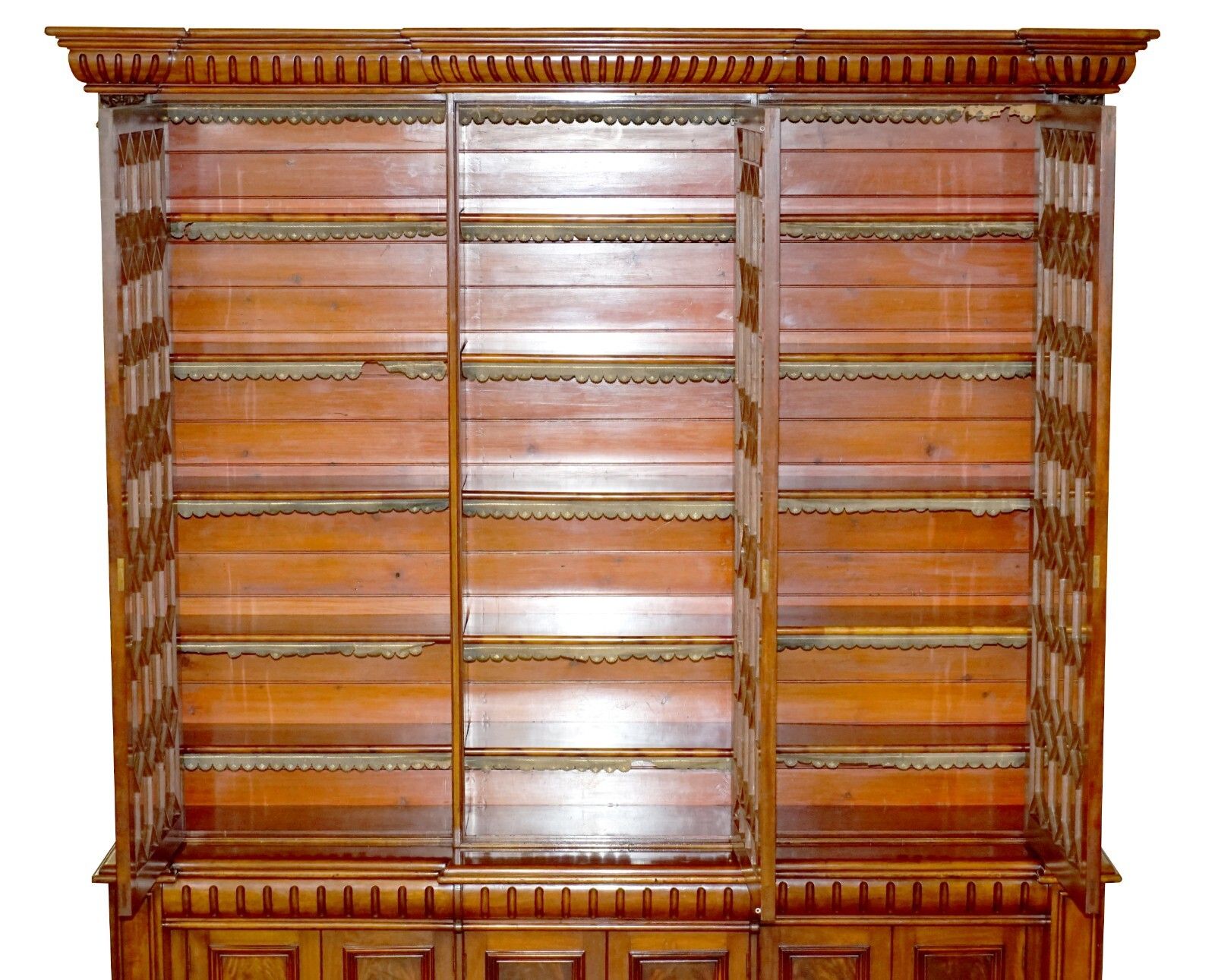 photo for sale Monumental 2.9 Meter Tall Antique Victorian Mahogany Astral Glazed Bookcase