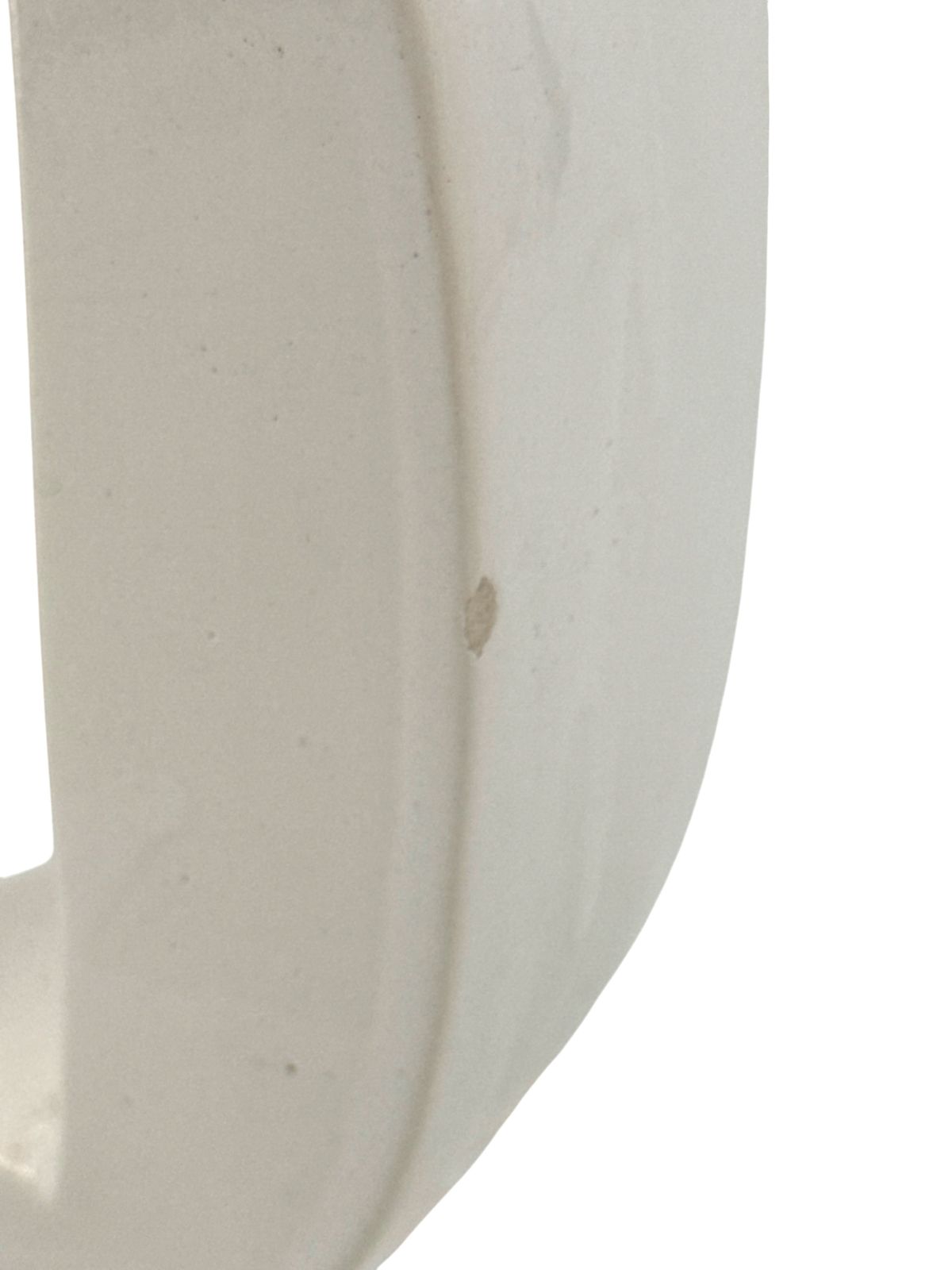 photo for sale Space Age White Q Letter Shaped Ceramic Solifleur Vase, Marcel Radureau France Ca. 1970