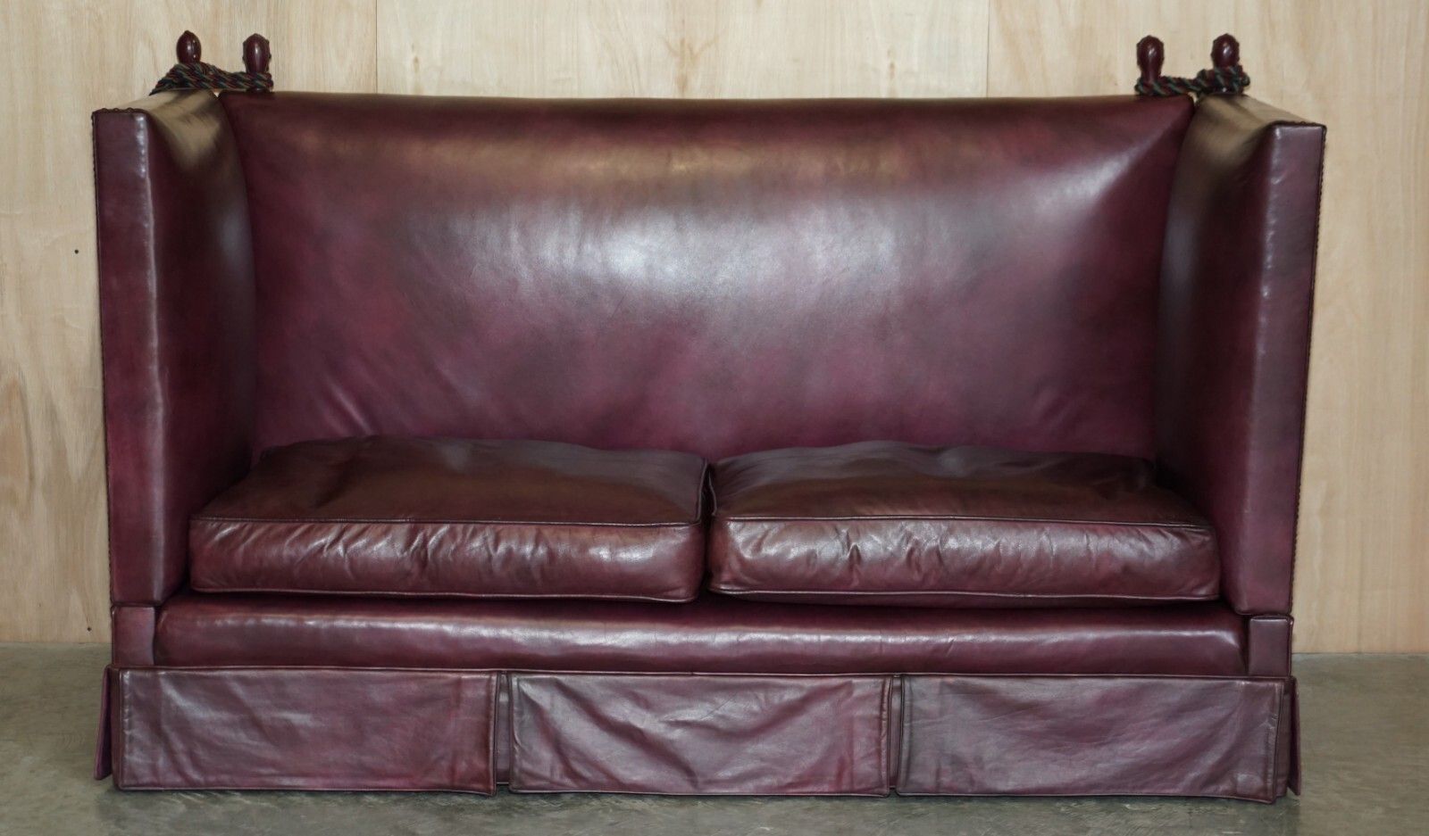 Fully Restored Antique Victorian Oxblood Knole Sofa Feather Filled Cushions photo vintage