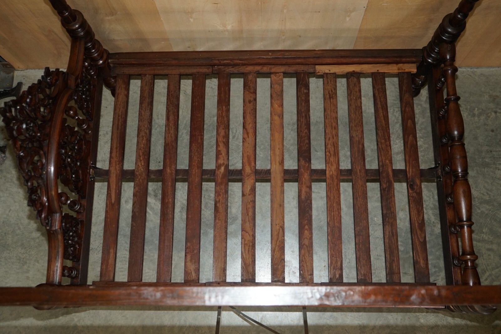 photo for sale Antique 18th Century Heavily Carved Four Poster Bed Sublime Detail Must See