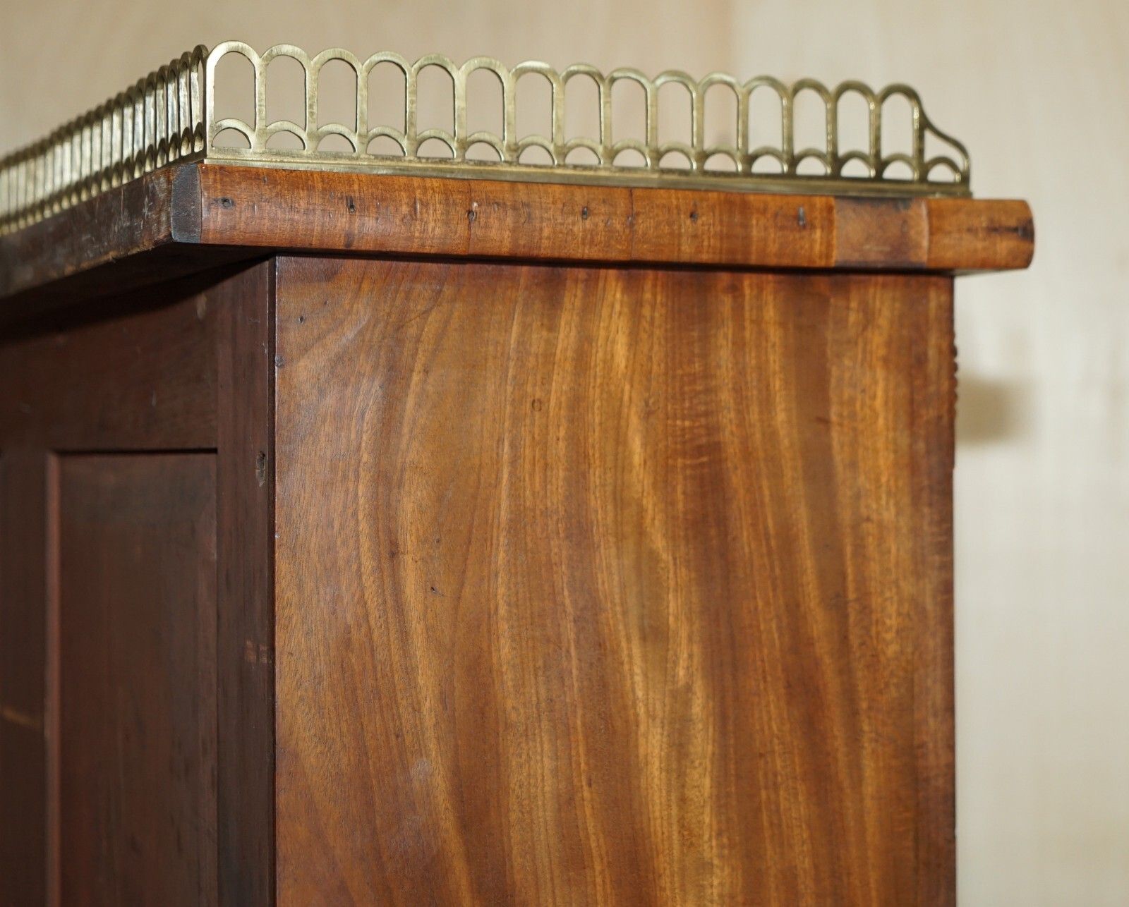 Furniture Important Antique William IV 1830 3.5 Meter Wide Library Bookcase Brass Gallery photo